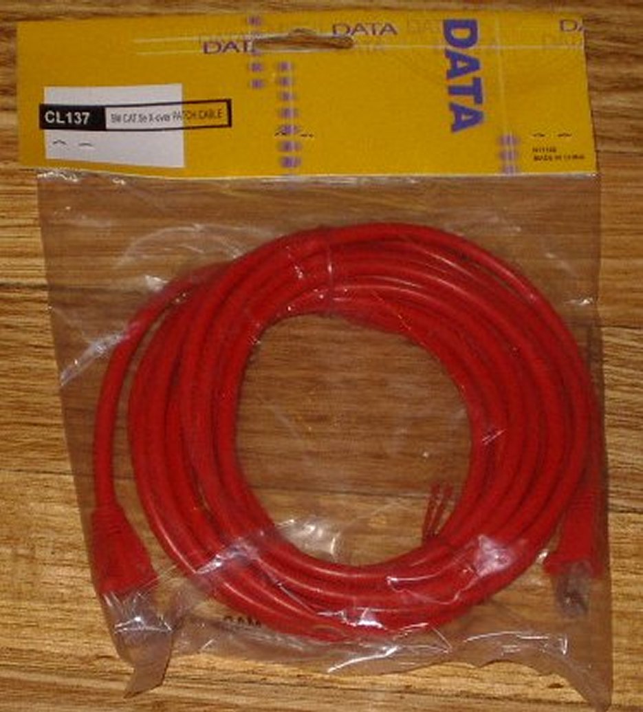 5-Metre Red RJ45 to RJ45 CAT5E Crossover Network Patch Cable - CL137