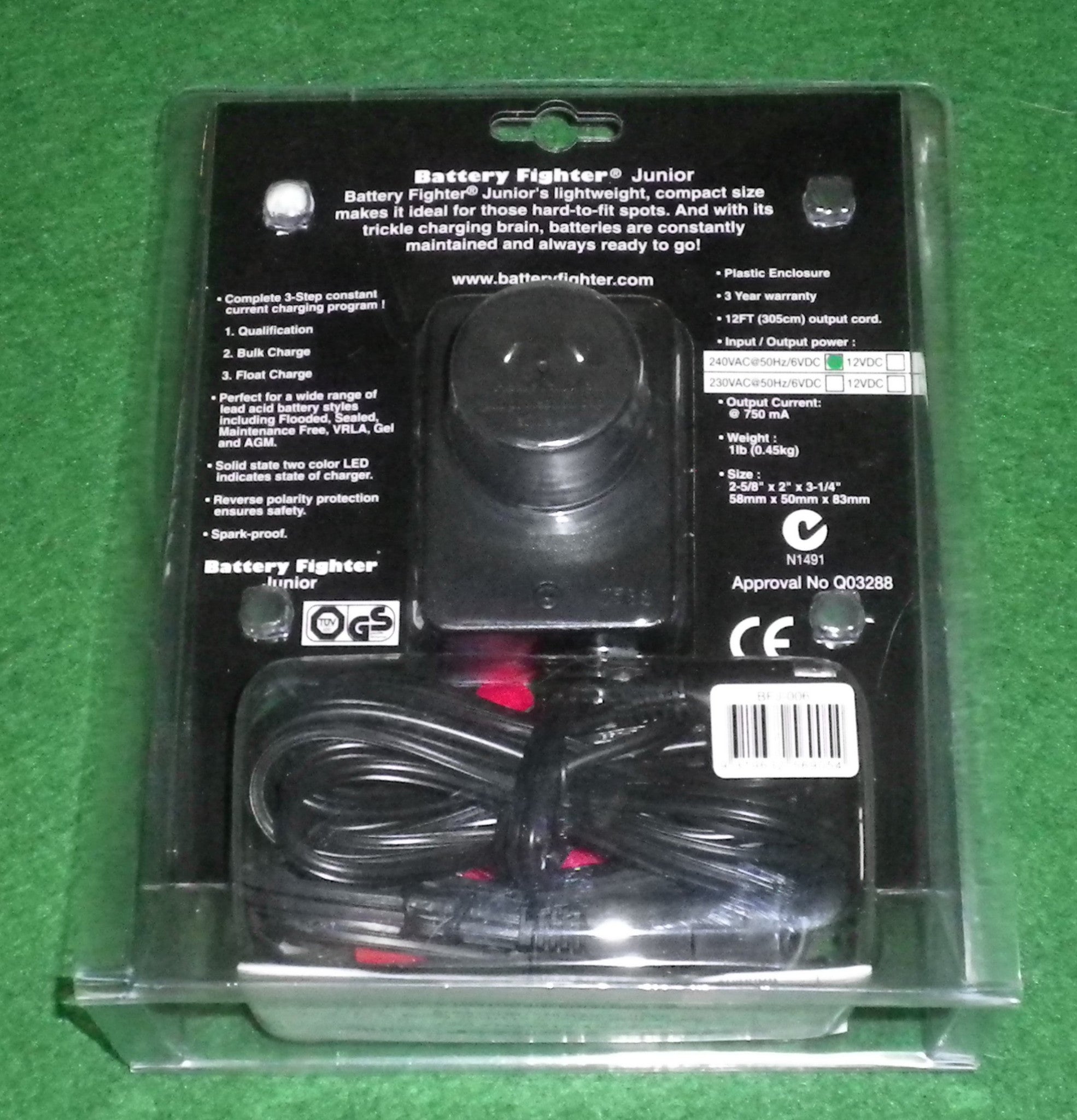 6V DC 750mA Fast Charger for Sealed Lead Acid Batteries - Part # BFJ06