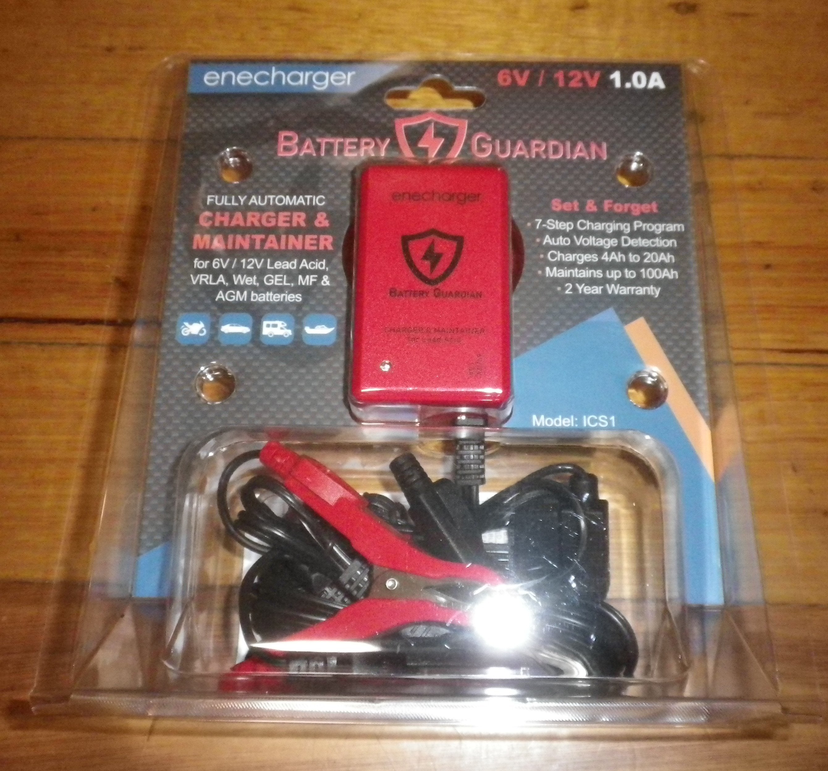 Fast 6/12Volt DC 1Amp Automatic Battery Charger for SLA, GEL, VRLA - Part # ICS1
