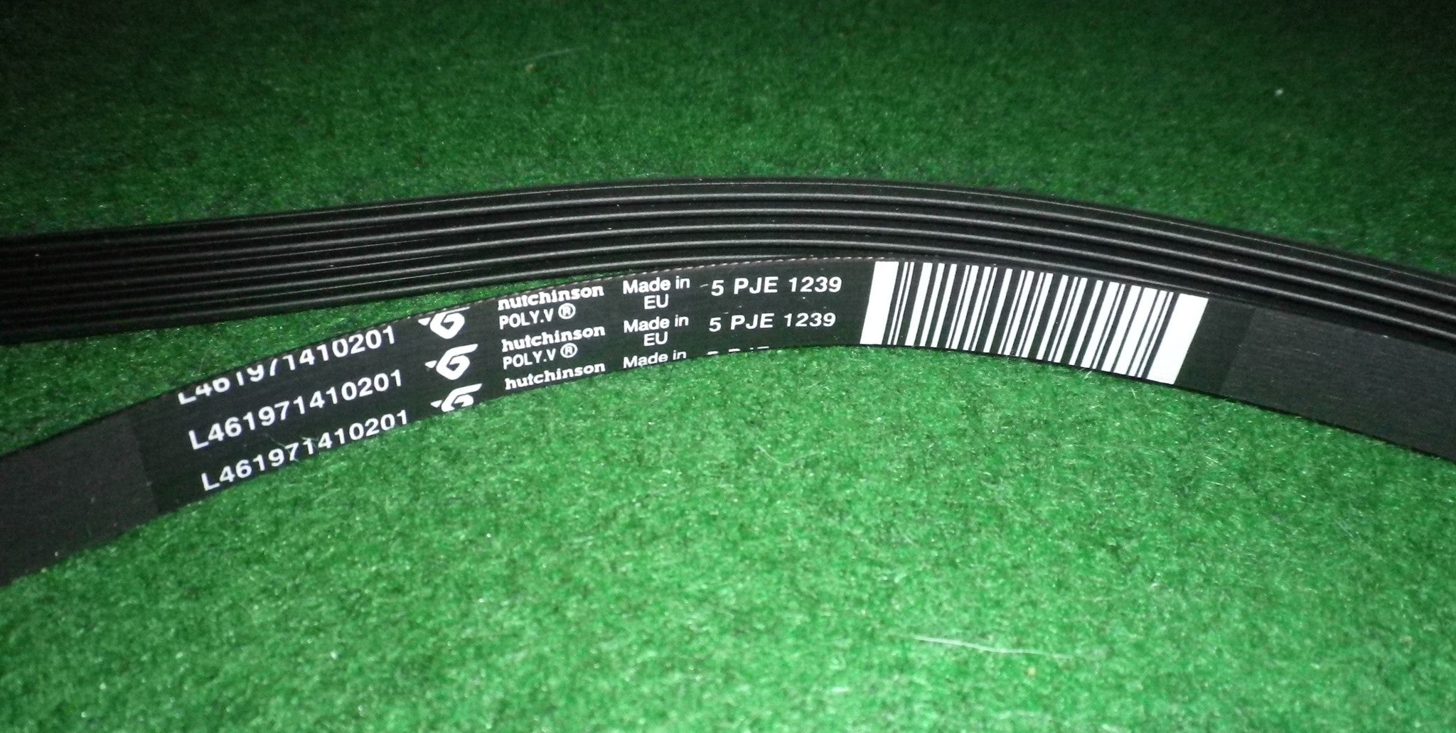 Whirlpool Eureka Front Load Washing Machine Drum Drive Belt - Genuine Part # 481235818215, Belt Size 5PJE1239 (1239J5)