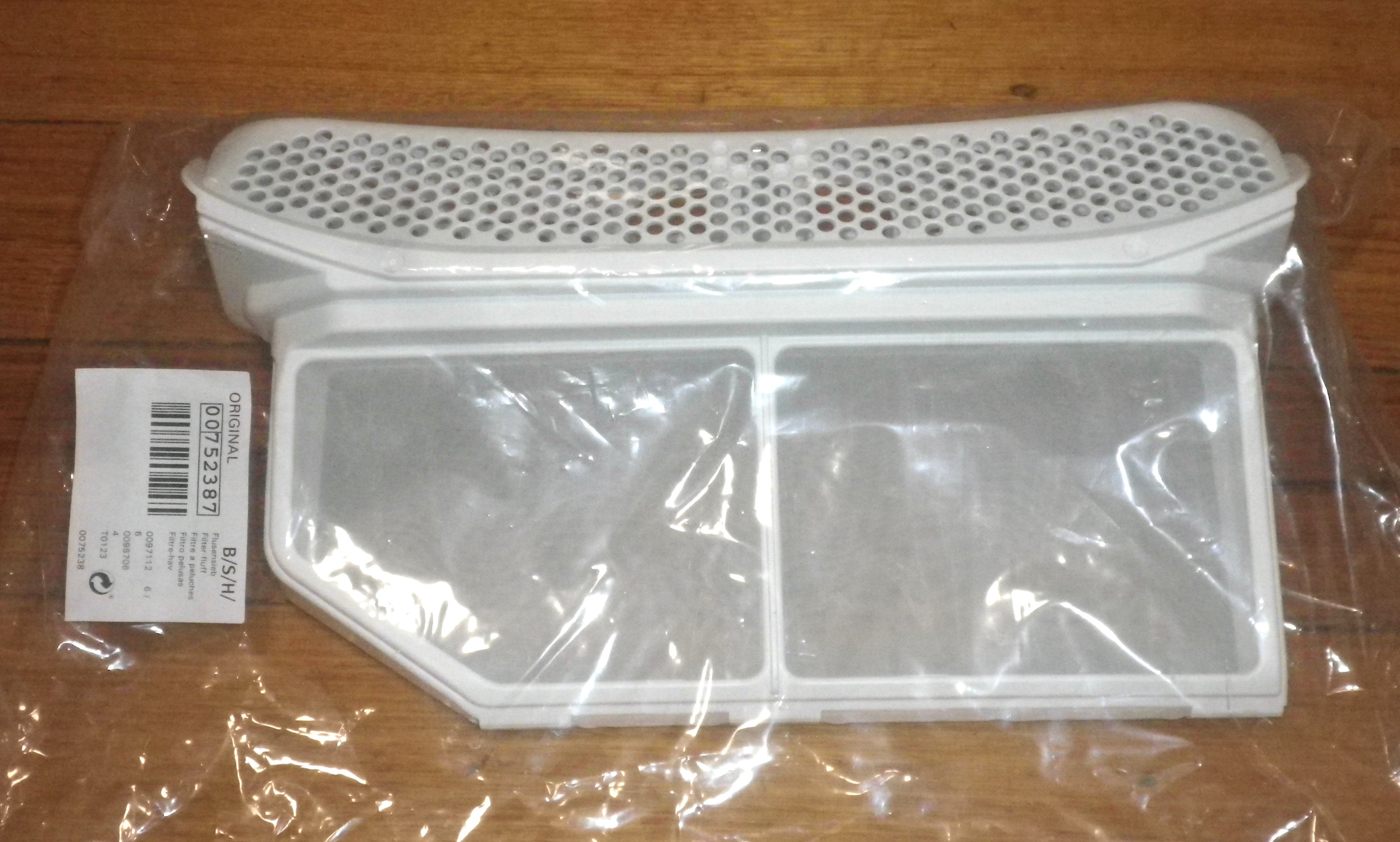 Bosch & Siemens WT46G Series Dryer High - Quality Lint Filter Part #752387
