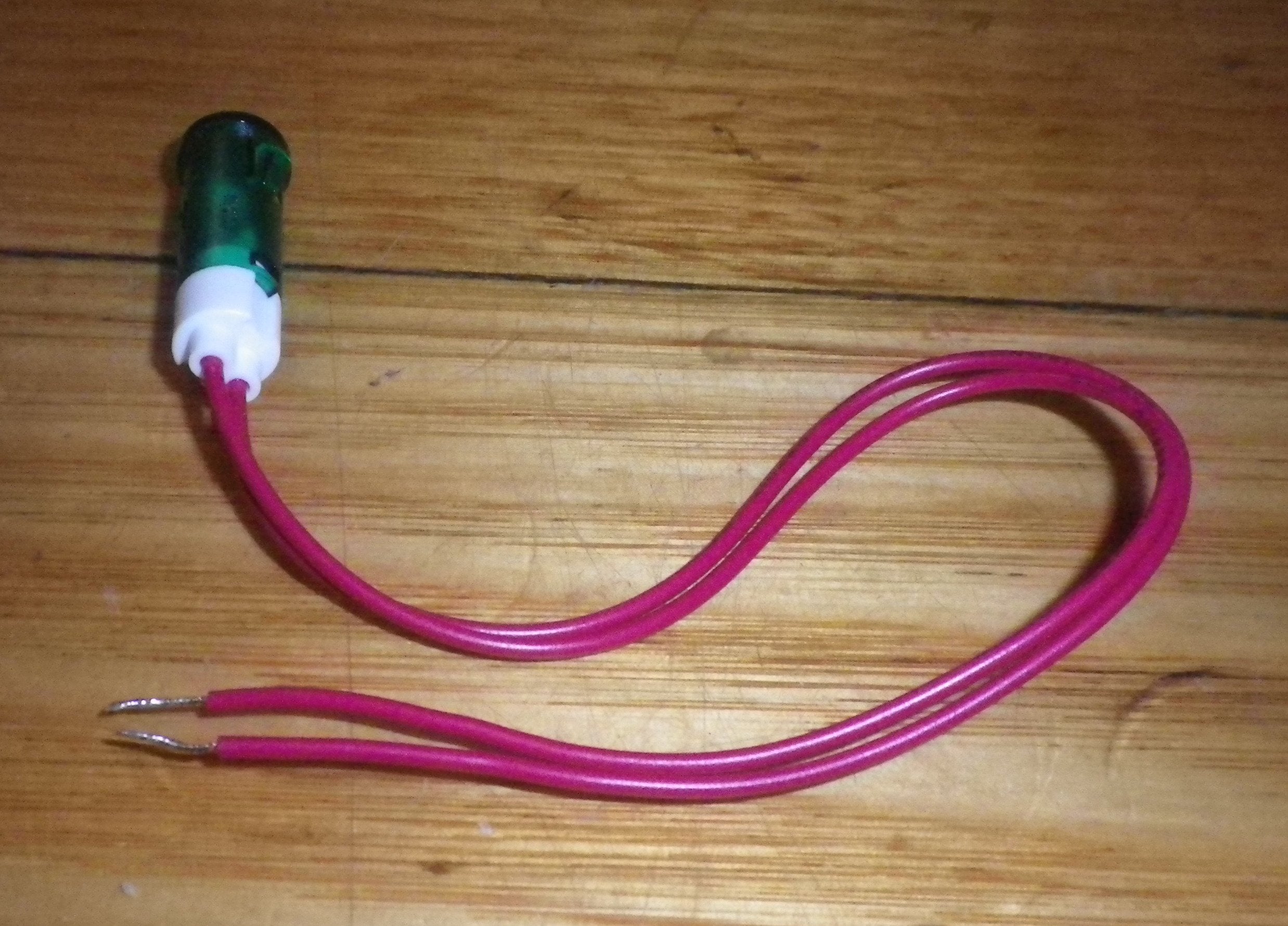 10mm Universal Round Green Neon Indicator Light with Wires - Model A29G