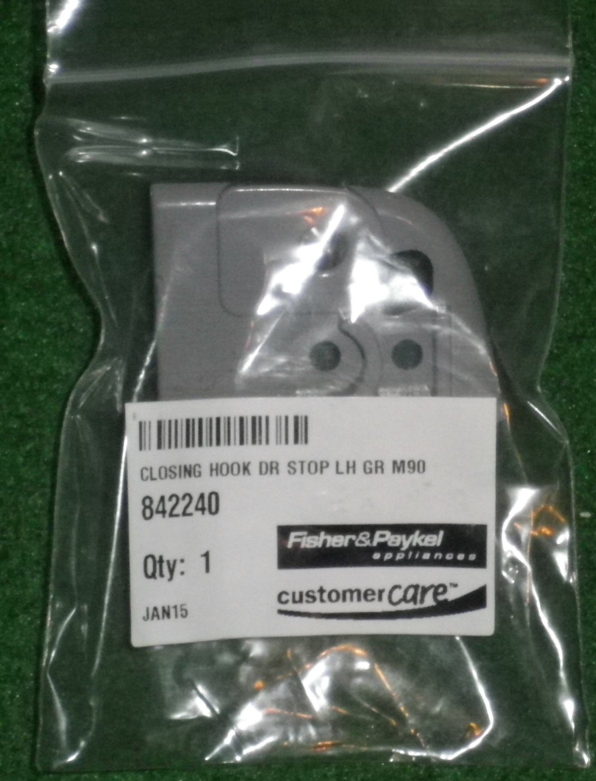 Fisher & Paykel RF610 Grey Left-Hand Door Closing Hook Stop - Part FP842240