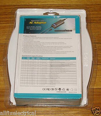 Universal 9 - 24V 5A Switch - mode Laptop AC Adapter (Part # PAB90 - BC10)