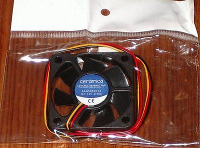 12V Ceramic 50mm Cooling Fan for Computer Case and Power Supply - Part # FAN5010C12M