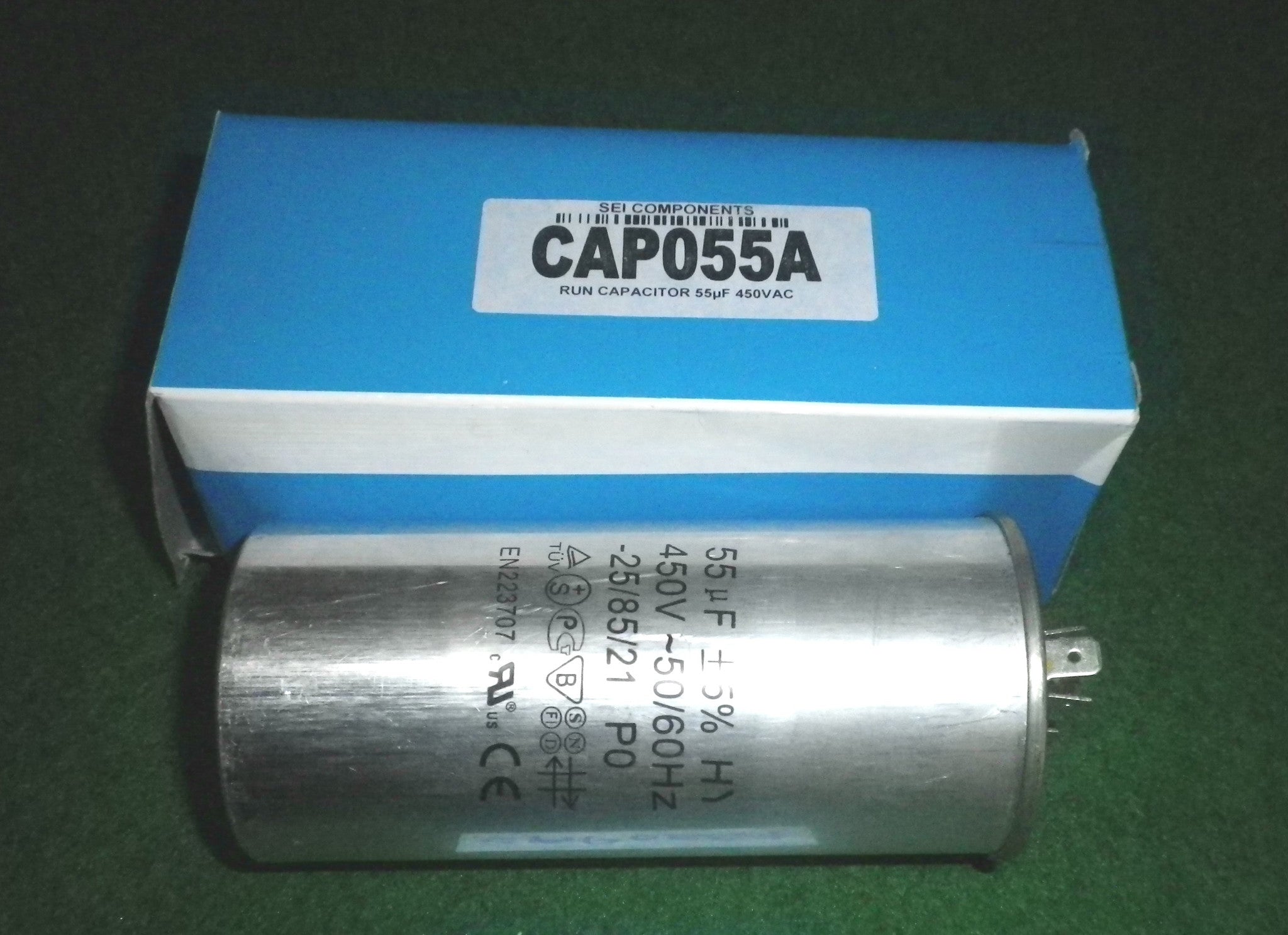 450Volt 55uF Aluminium Can Type Motor Start/Run Capacitor - Part # CAP055A