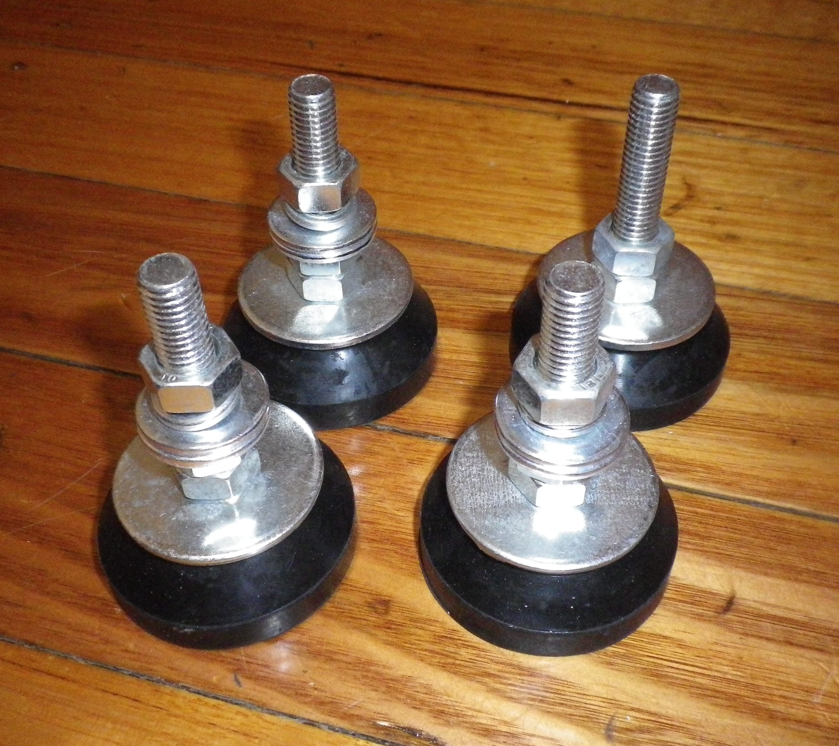 Adjustable Heavy - Duty Appliance and Furniture Legs with Large Rubber Feet (Pack of 4) - Part Number RF400A - B