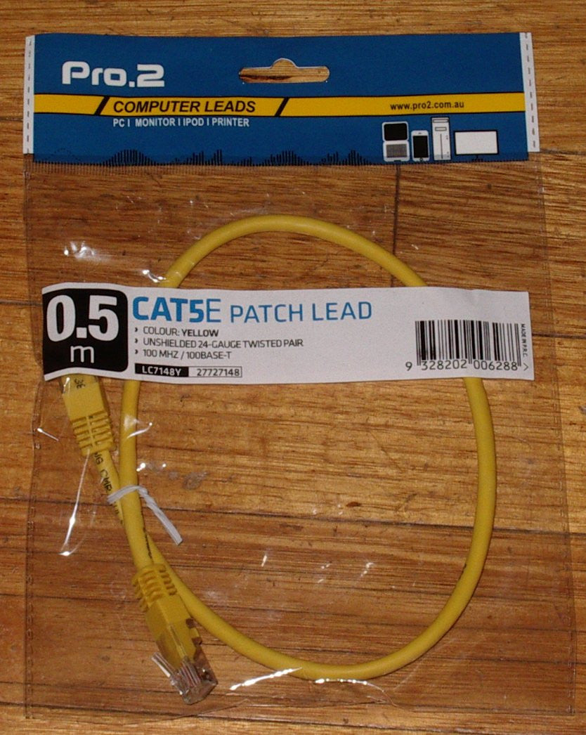 0.5m Yellow CAT5E RJ45 to RJ45 Network Computer Cable - Part # LC7148Y