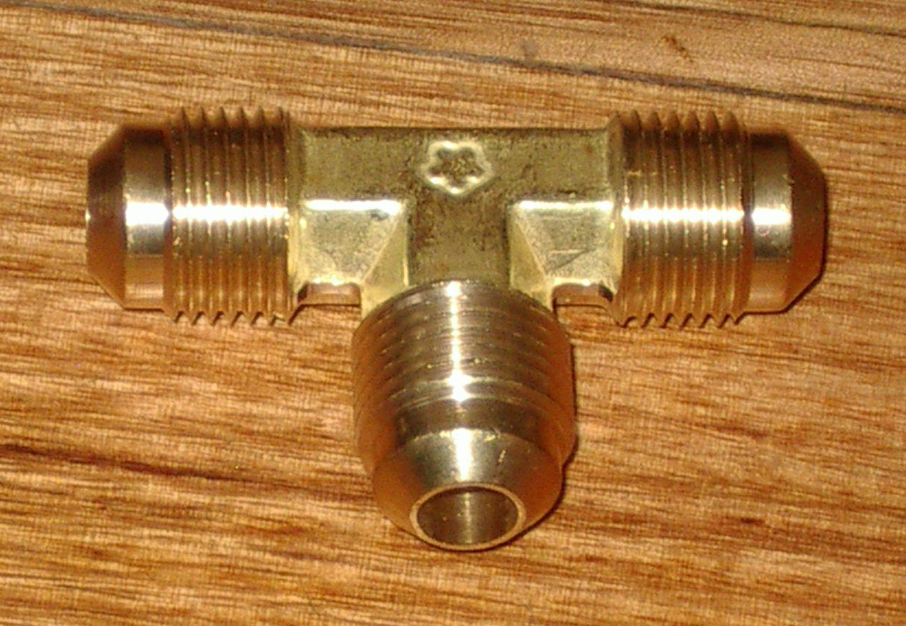 High - Quality 3/8 SAE Flare Brass T - Union with Flare Nuts - Part # RF711KIT