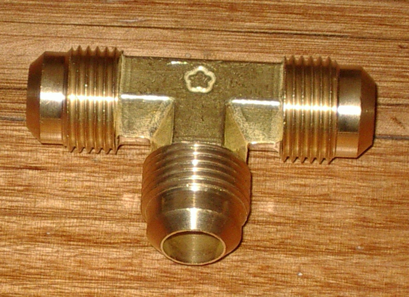 Brass 1/2 Inch SAE Flare T-Union Kit with Flare Nuts for Refrigeration Applications - Part # RF712KIT