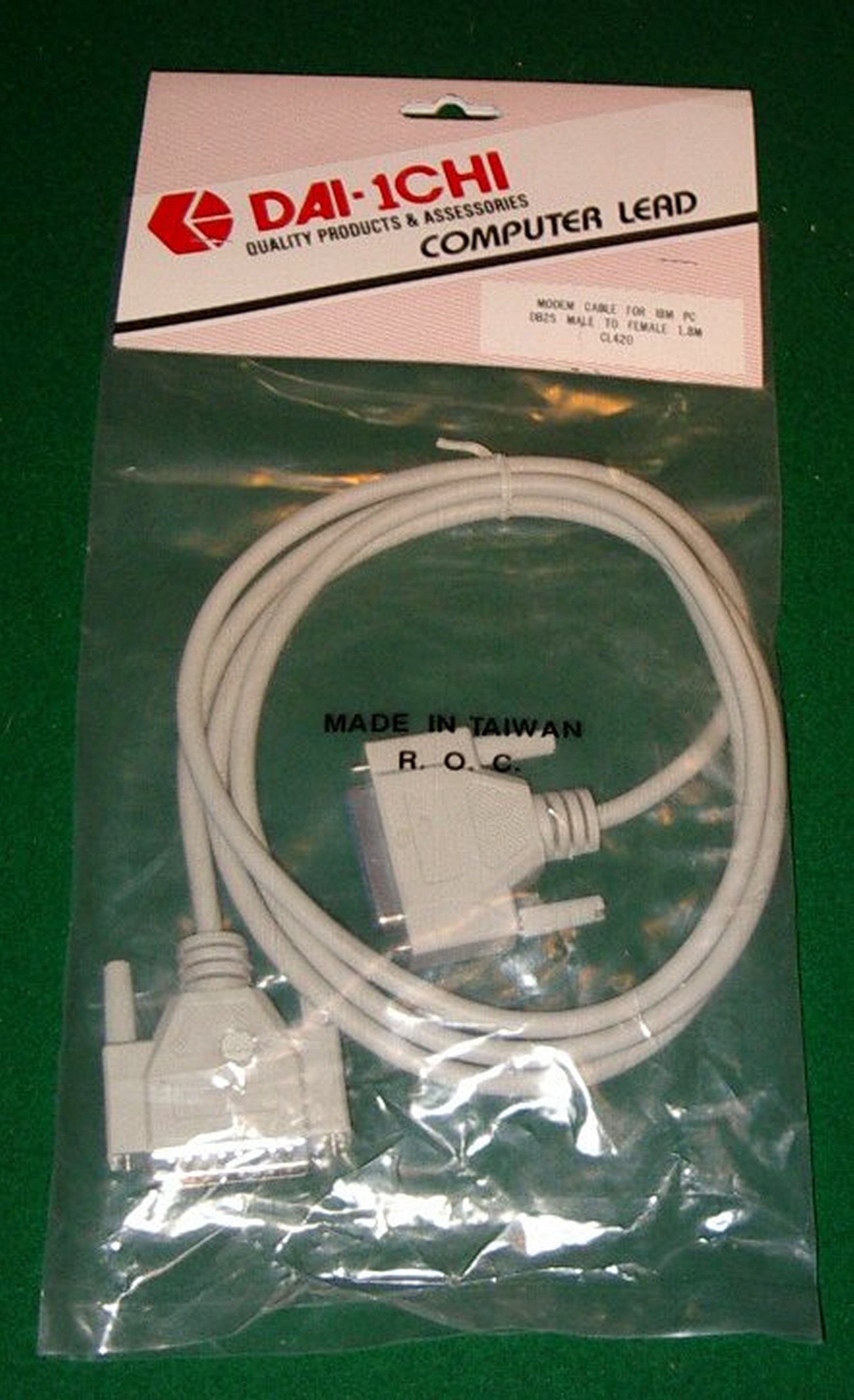 IBM PC Modem Computer Serial Cable - DB25 Male to DB25 Female - Part # CL420