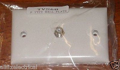 TVS60 F-Connector Coaxial Wallplate for Standard Antenna Use