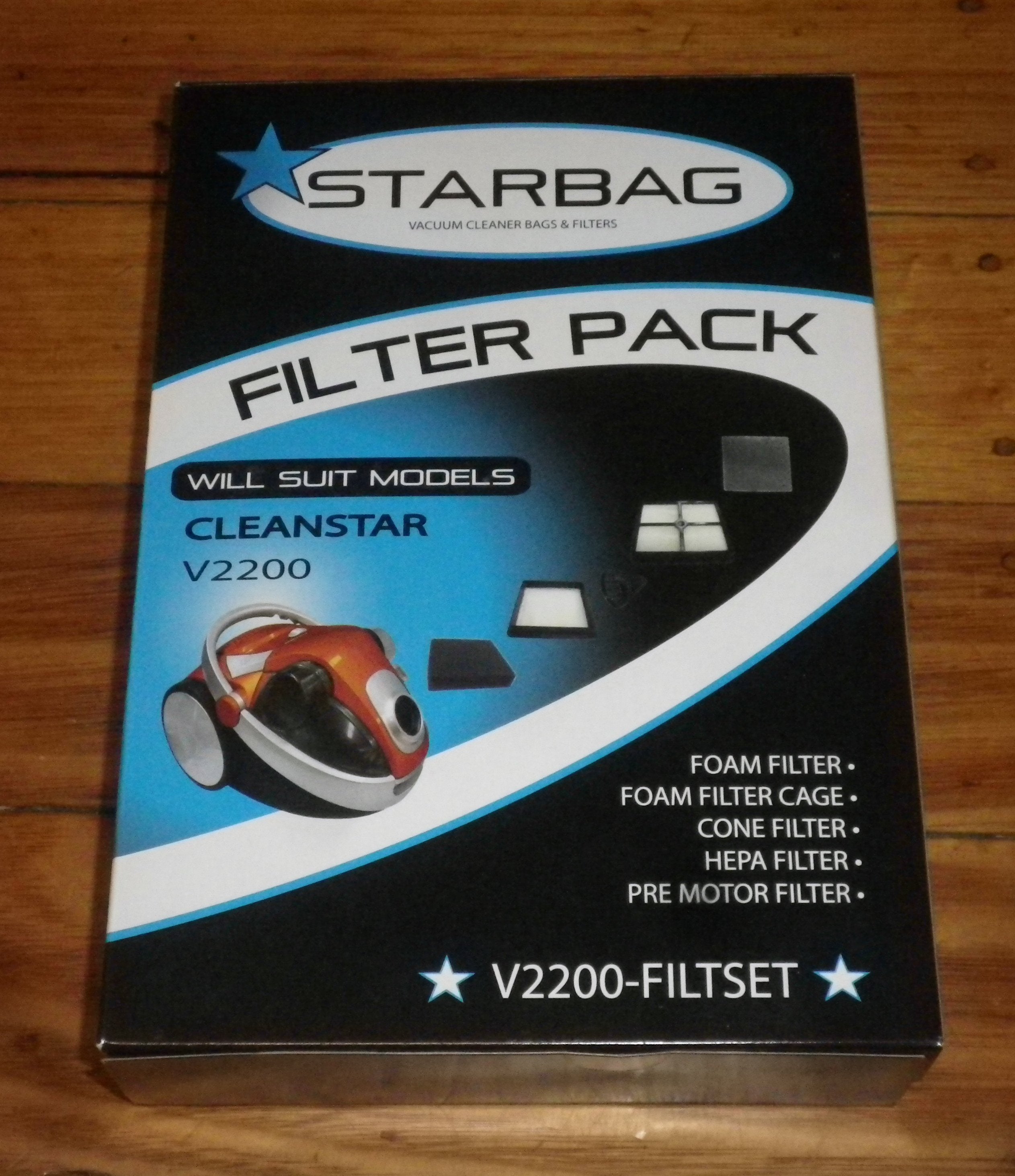 Complete Filter Set for Cleanstar V2200 Barrel Vacuum Cleaner - Part Number V2200-FILTSET