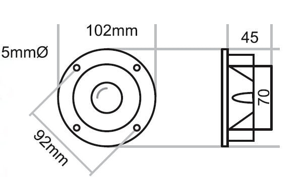 Daichi One-Foot Dome Tweeter Horn-Loaded Loudspeaker - Product Part # HTW25