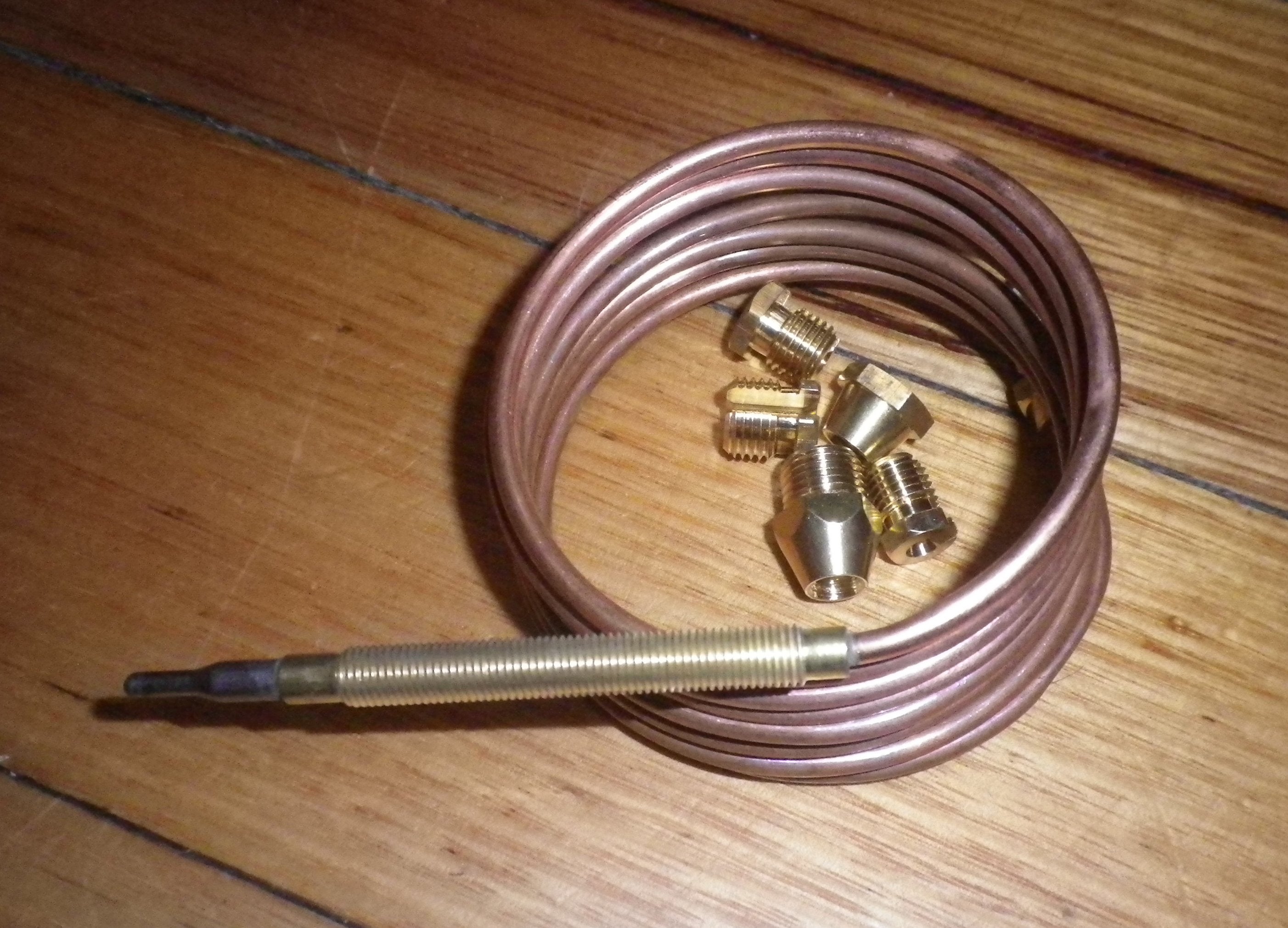 1500mm Universal Threaded Gas Hot Water Thermocouple with Nuts - Part # SE230