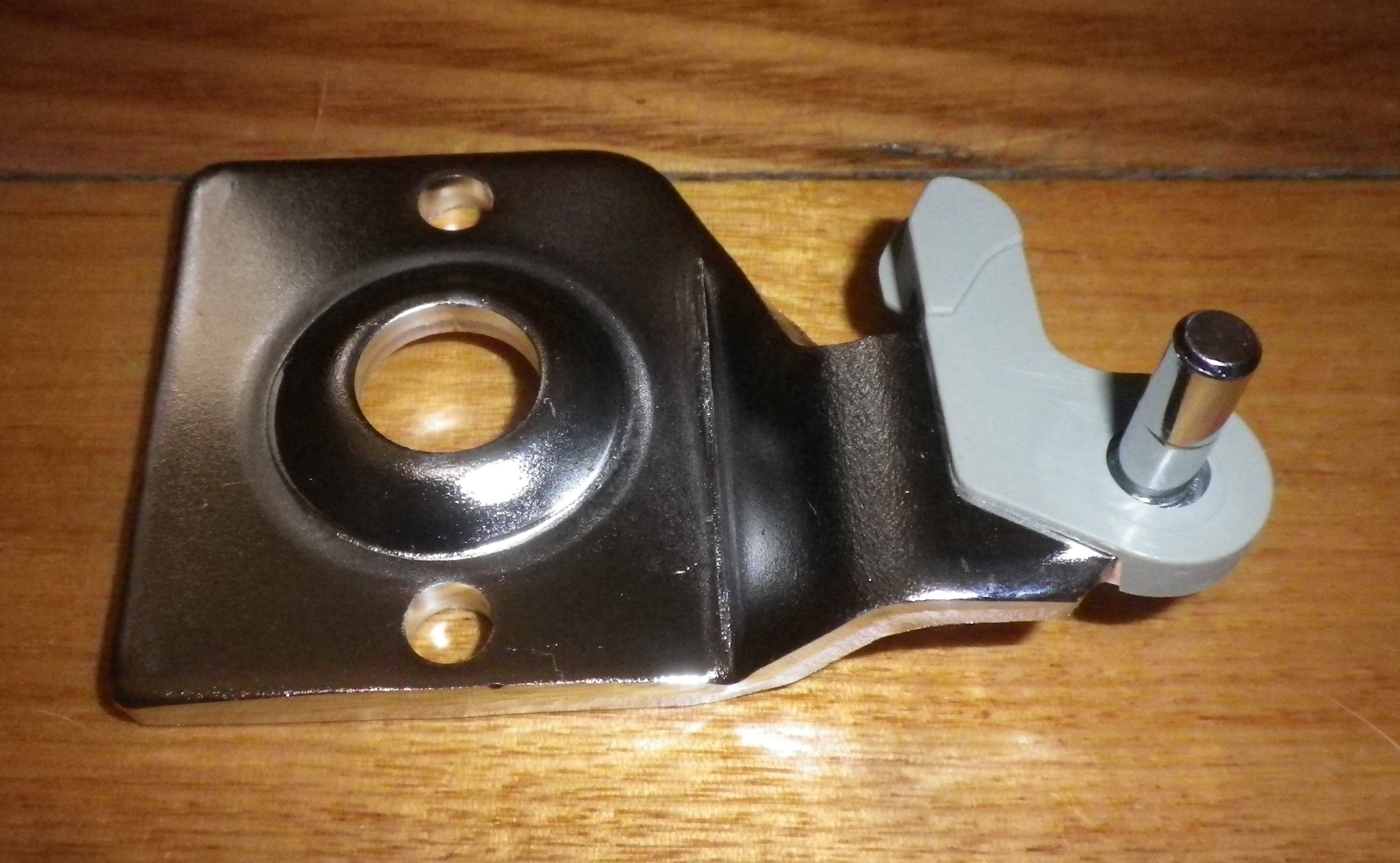 Fisher & Paykel Refrigerator Grey Left-Handed Door Hinge Base and Closing Cap Component - Part Number FP818612P