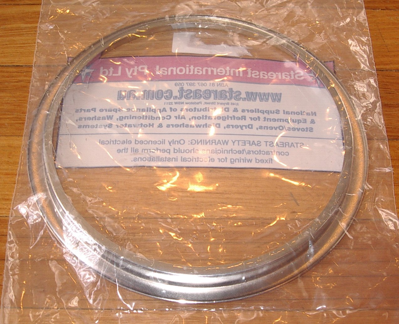 Universal 8-Inch Stove Chrome Decorative Trim Ring without Cutout - Part Number SE40A