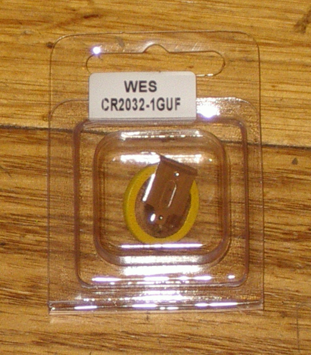 1GUF CR2032 3V Lithium Battery with Horizontal Solder Tags