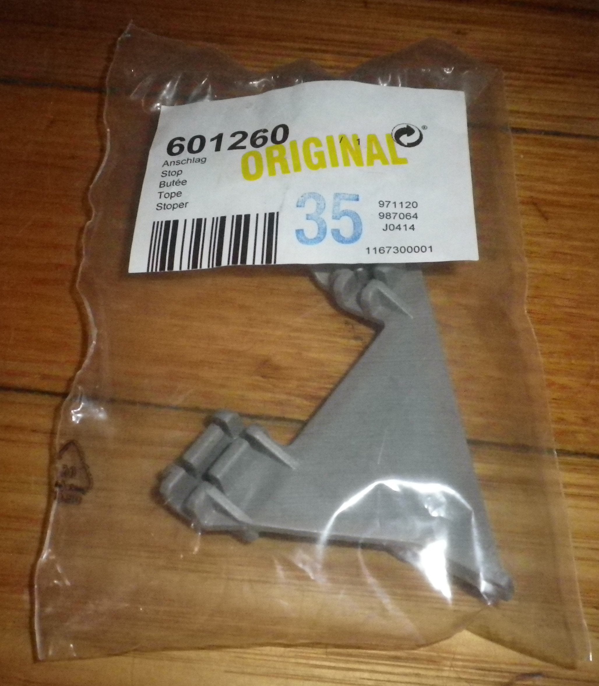 High - Quality Bosch SGI, SGS, SGU Series Dishwasher Lower Basket Front Triangular Stop Clip - Part Number 601260