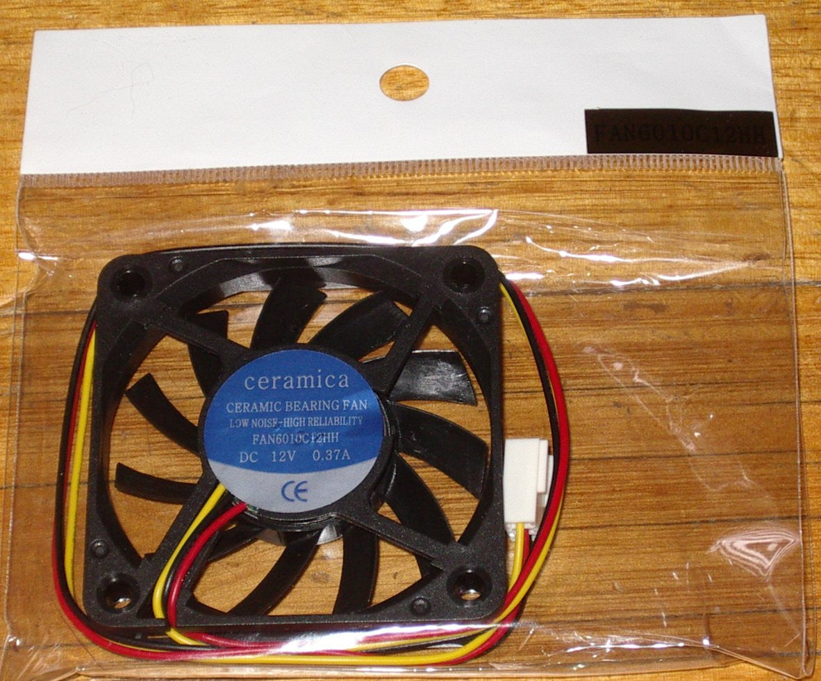 12-Volt, 60mm x 10mm High-Speed Computer Case and Power Supply Cooling Fan - Model FAN6010C12HH