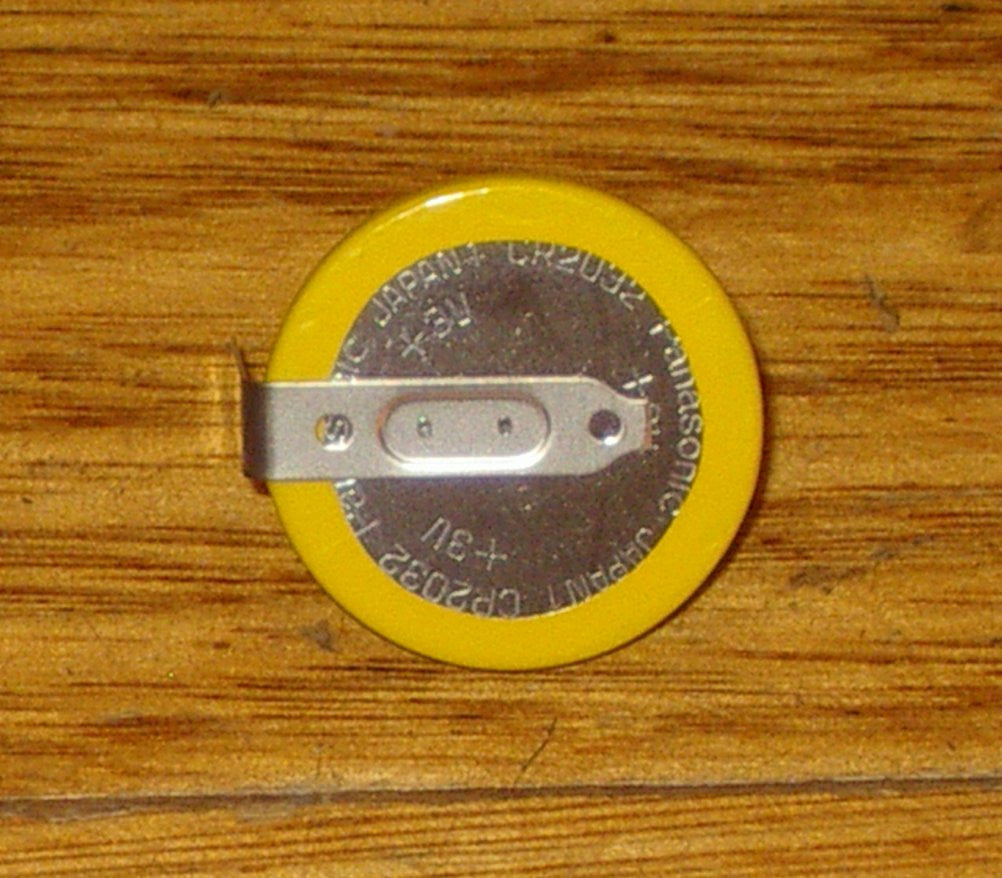 3V CR2032-1HM Lithium Battery with Horizontal Solder Tags for Easy Mounting