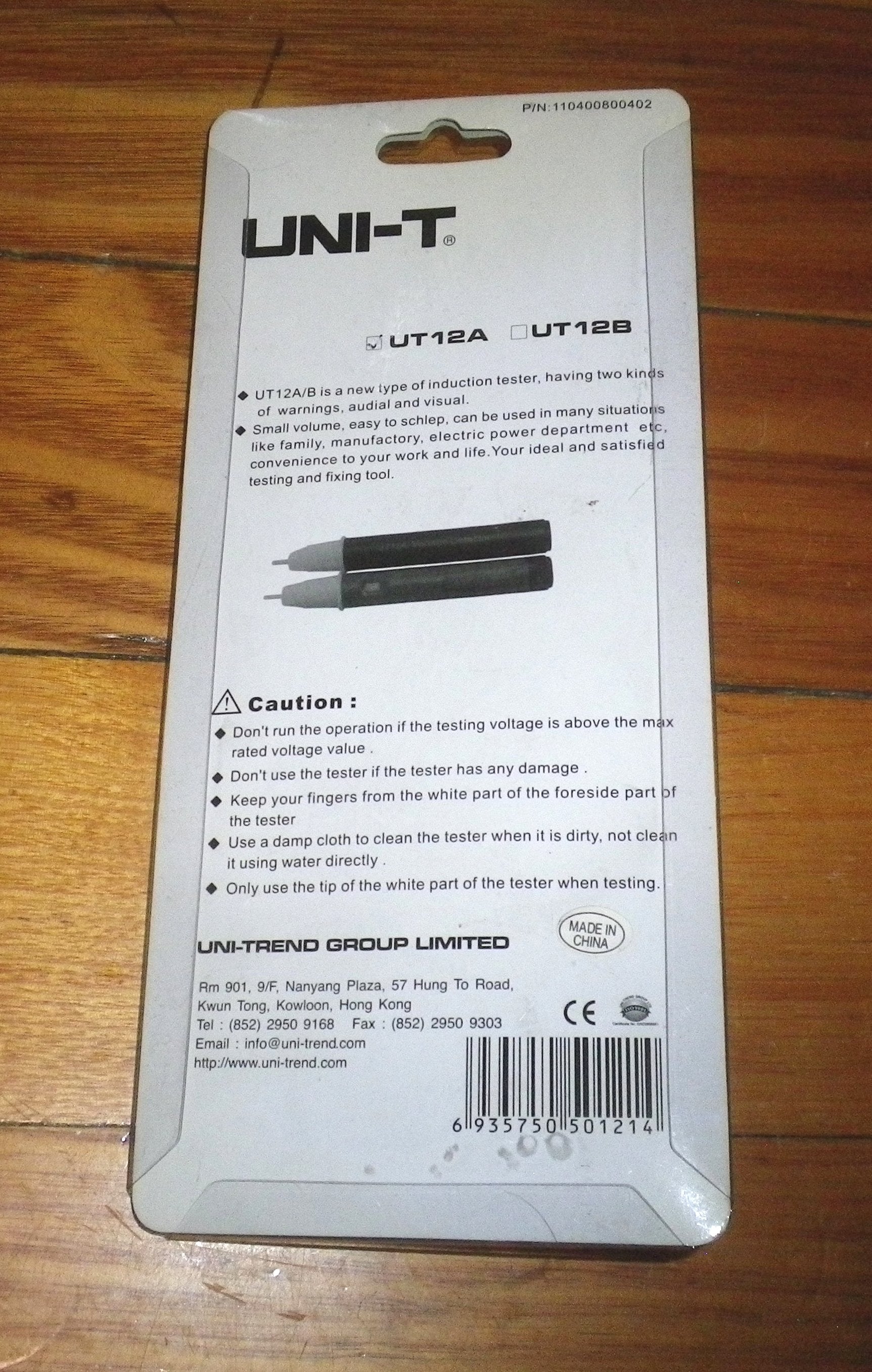 Uni-T Non-Contact AC Voltage Tester 90V - 1000VAC, Model UT12A