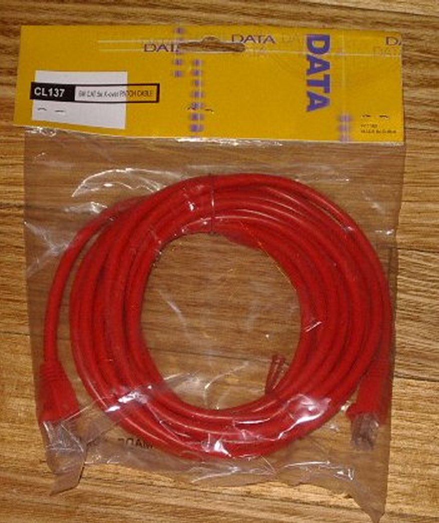 5-Metre Red RJ45 to RJ45 CAT5E Crossover Network Patch Cable - CL137