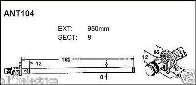 8 - Section 950mm Long Telescopic Antenna, Part # ANT104