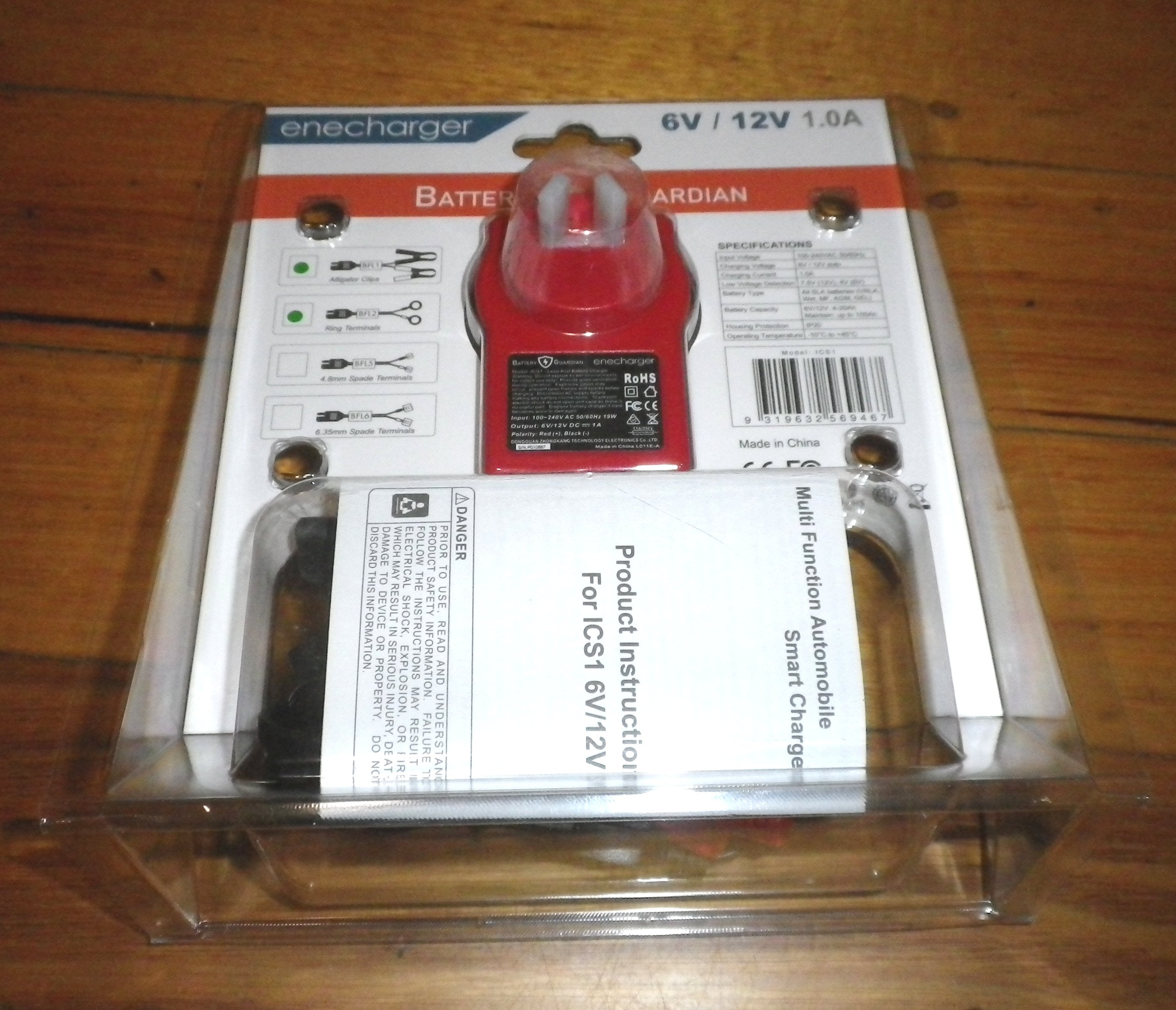 Fast 6/12Volt DC 1Amp Automatic Battery Charger for SLA, GEL, VRLA - Part # ICS1