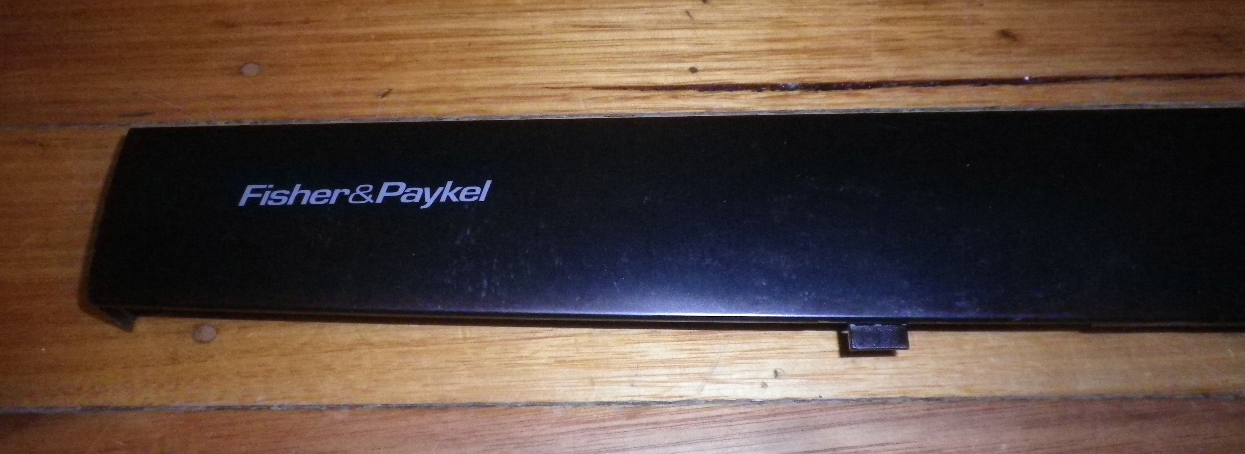 Fisher & Paykel Nautilus DW920 Dishwasher Satin Black Front Control Panel Escutcheon with Decal, Slightly Marked - Genuine Part # FP521813D