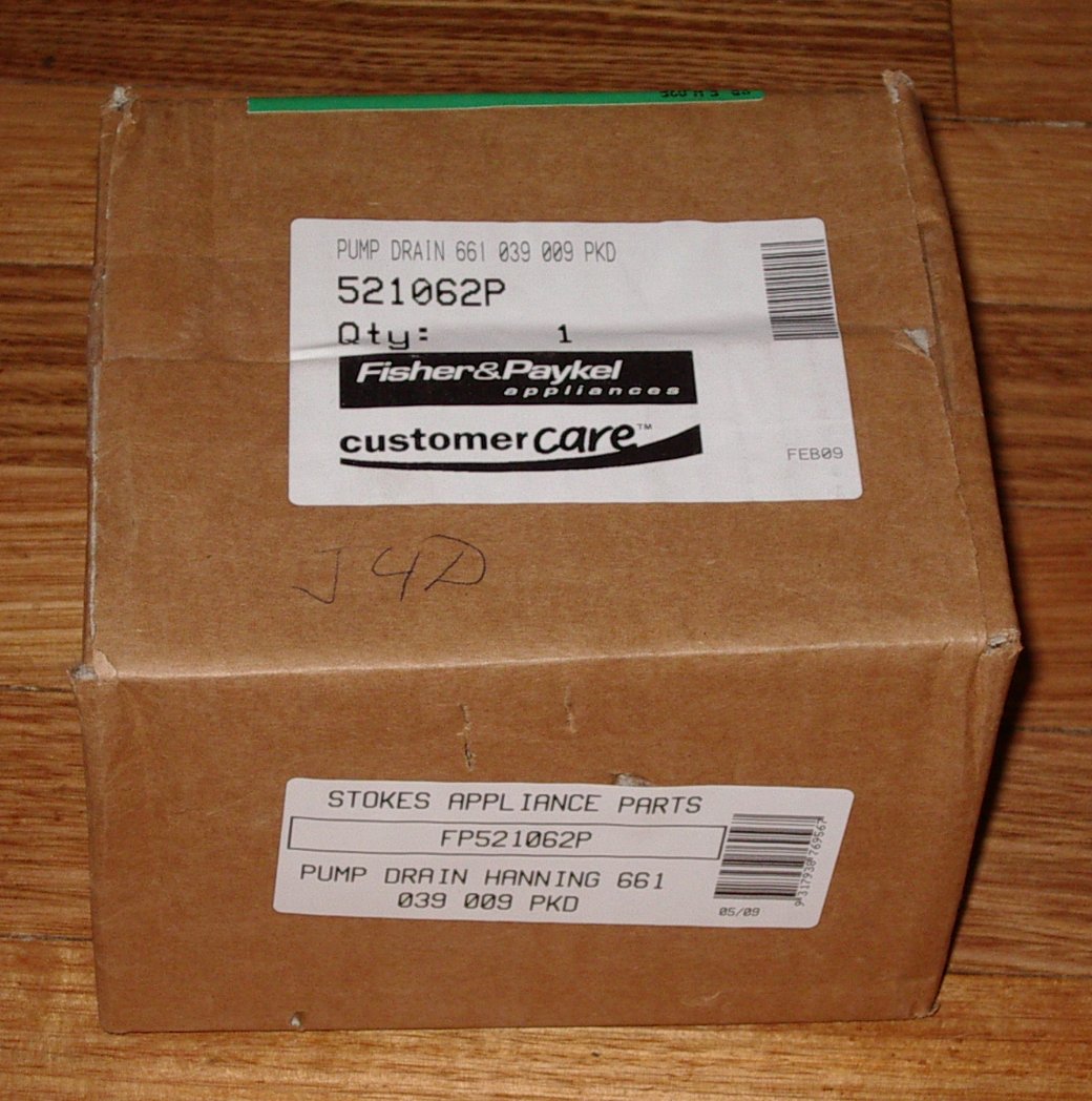 Fisher & Paykel 913T Genuine Electric Dishwasher Drain Pump - Part # FP521062P