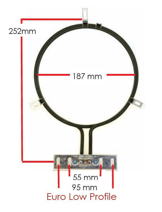 Universal Chef and Fisher & Paykel High - Performance Long Neck Fan Forced Oven Heating Element - Replacement Part # FE - 08