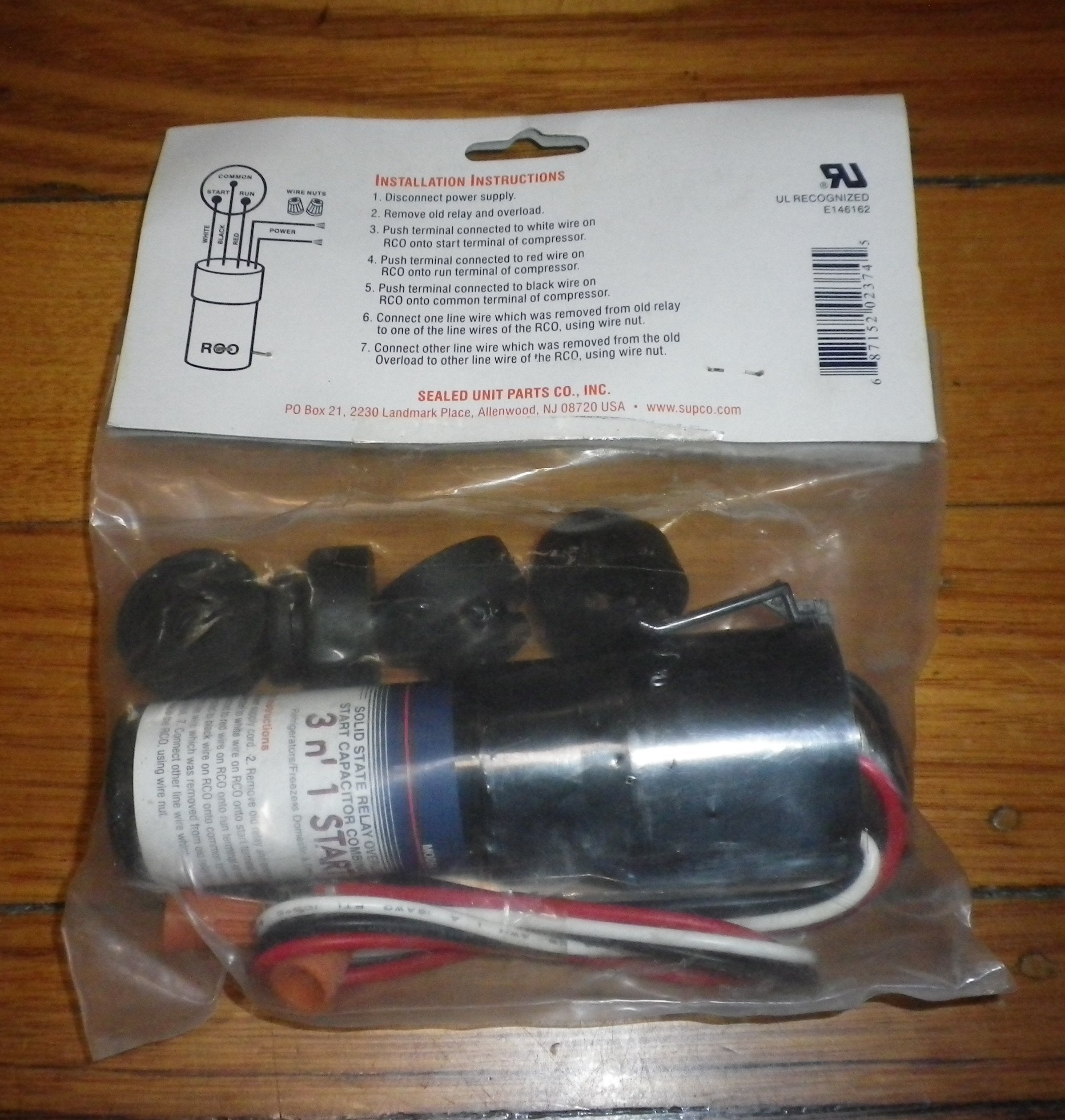 Supco 1/2HP Universal Solid - State 3 - in - 1 Compressor Relay/Overload/Capacitor RCO220