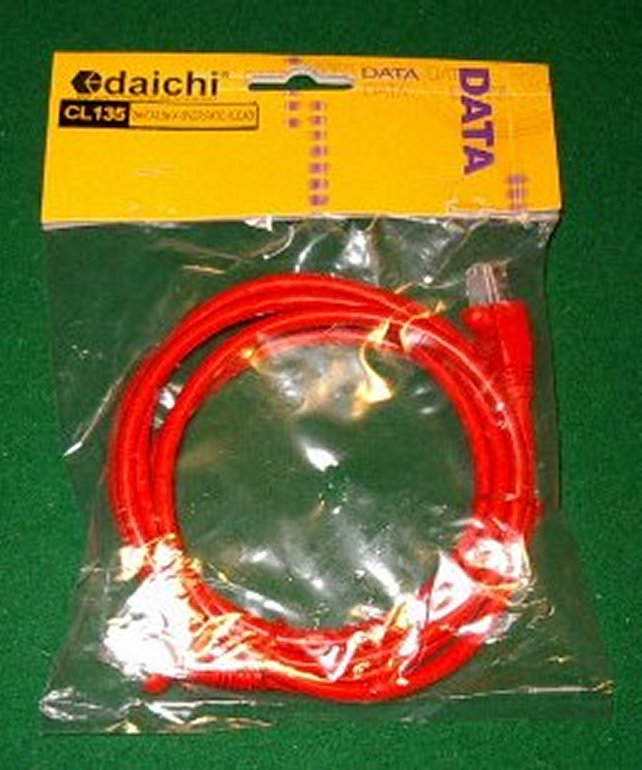 2-Metre Red CAT5E RJ45 to RJ45 Crossover Computer Network Cable - Part # CL135