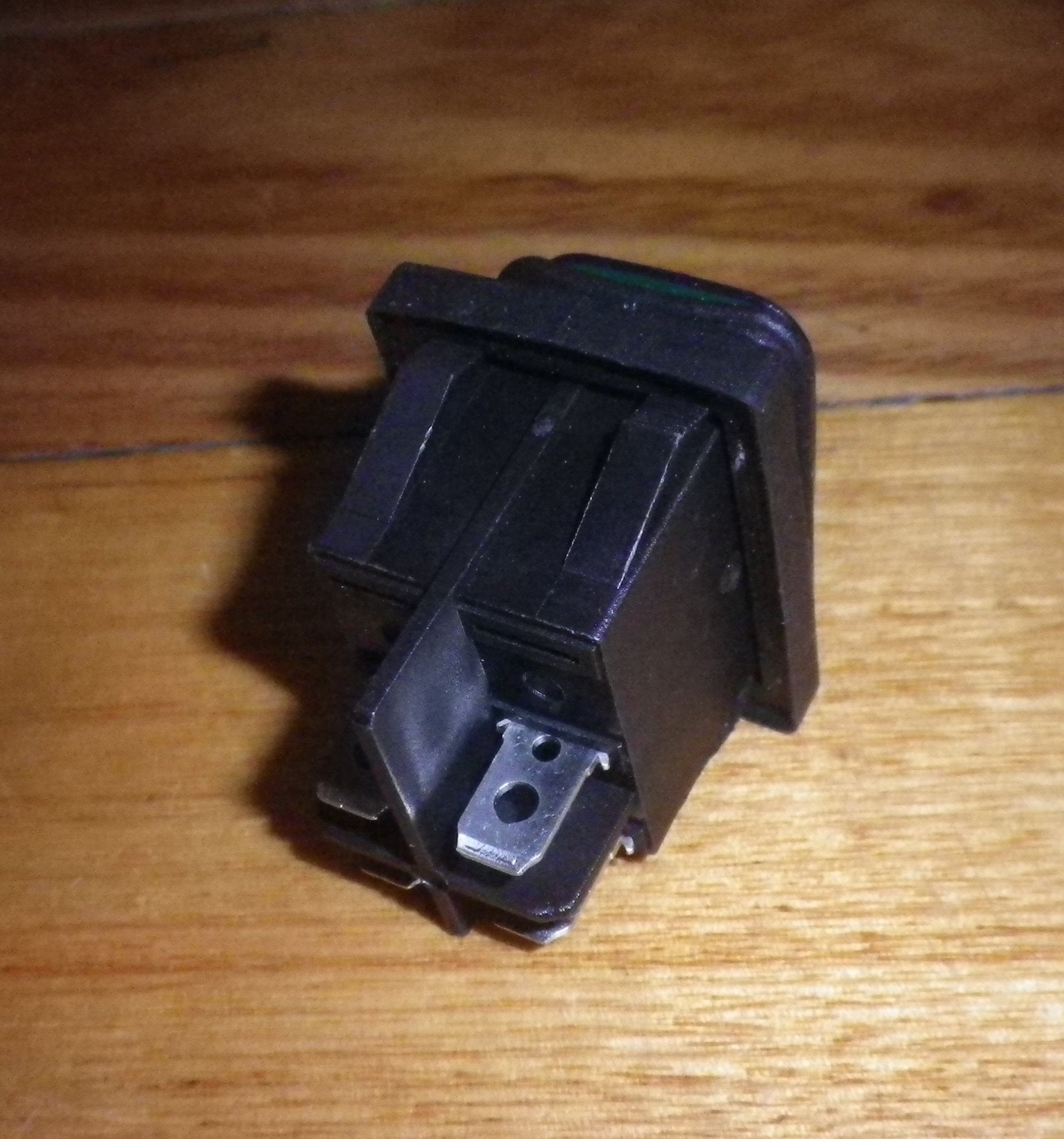 Universal Double Pole Single Throw (DPST) Green Lit Mains Rocker Switch with Rubber Boot - Part Number A310A, Electrical Switch Appliance