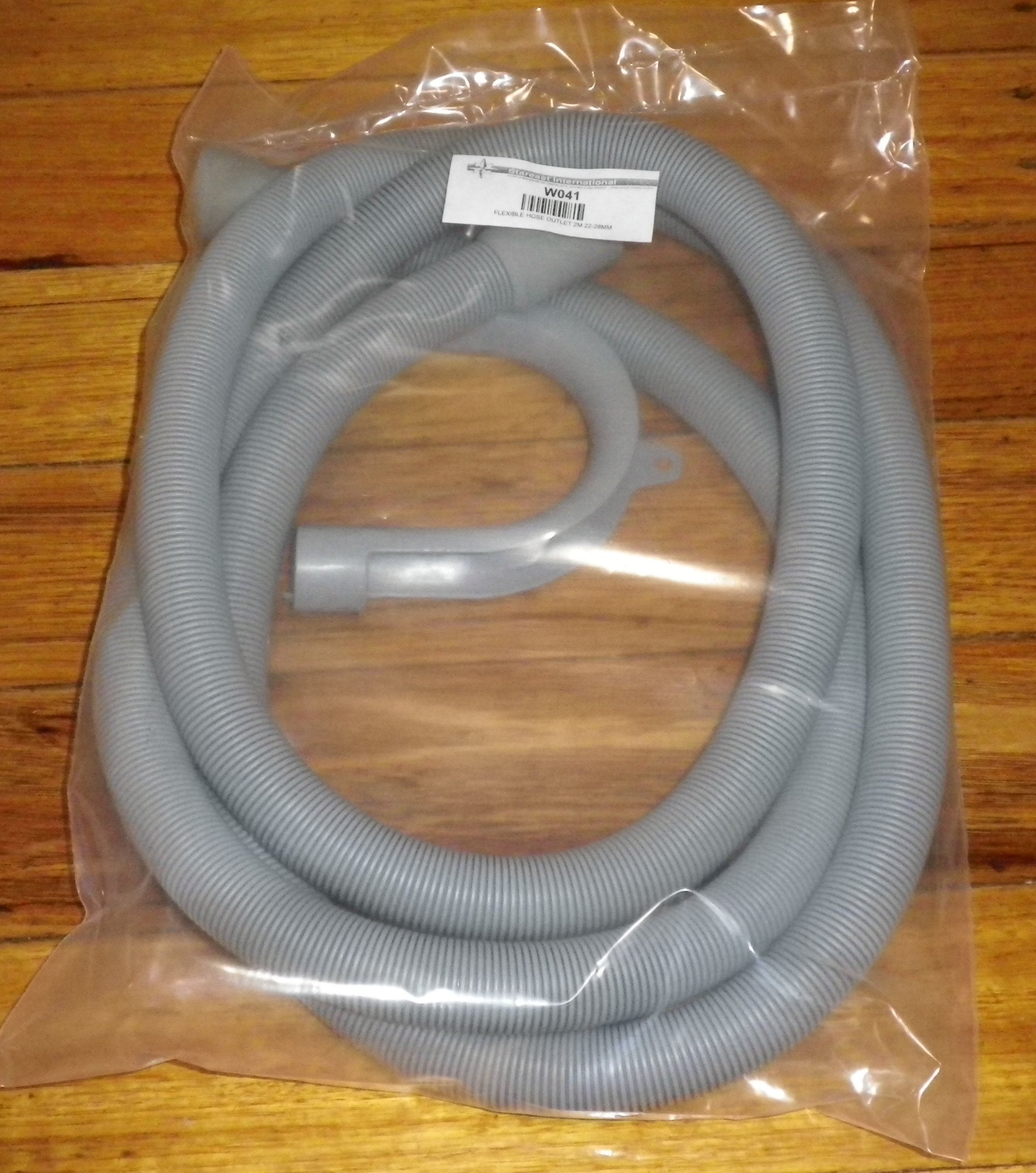 2.0m Universal Washing Machine Outlet Hose - Part # W041, 19mm with 21mm & 28mm Ends