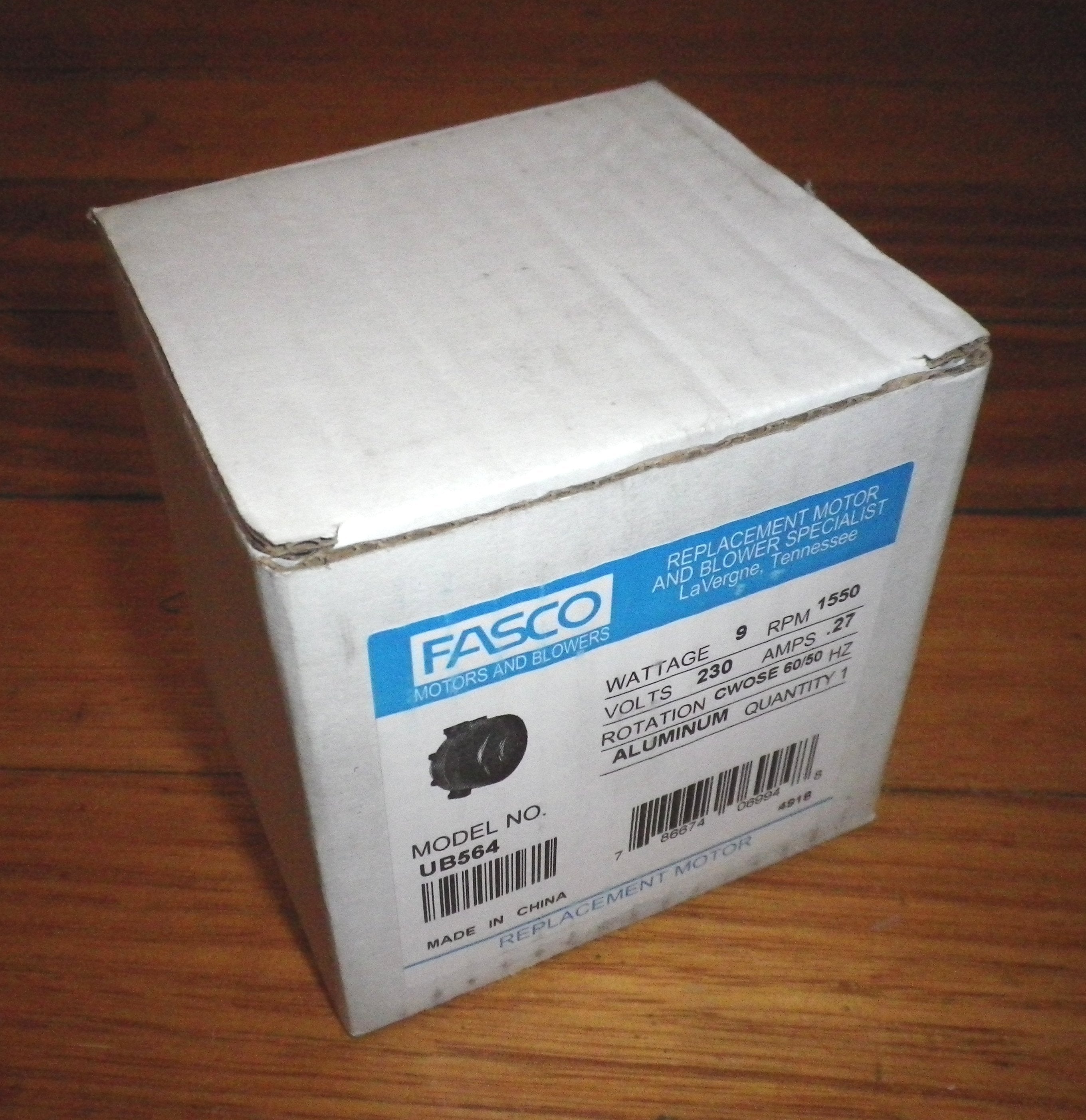 Fasco 9-Watt Clockwise Condenser Fan Motor for Refrigerators and Freezers - Part # RF605A, Equivalent to Fasco UB564