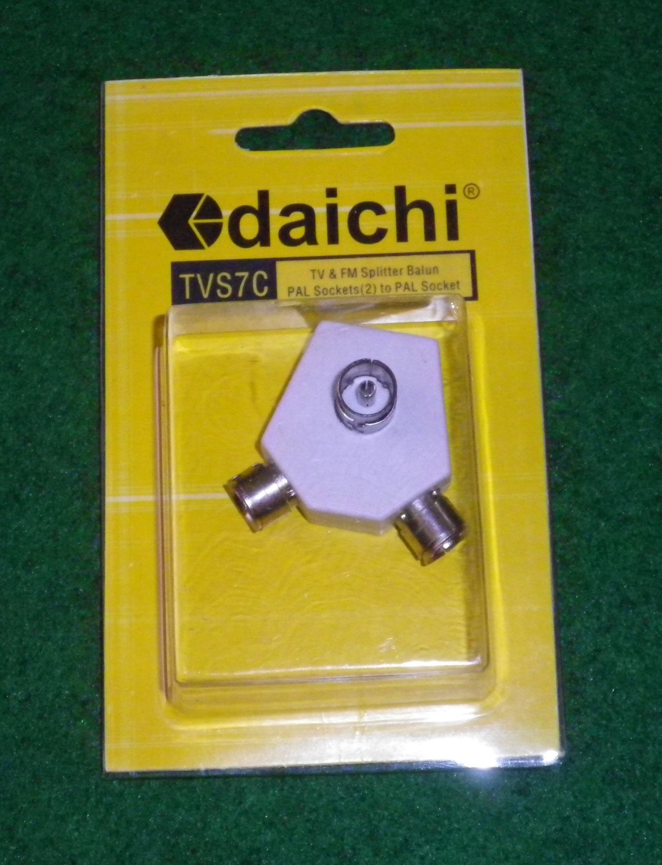 Dai-ichi Two-Way PAL Type Coaxial Plug-in Television Antenna Signal Splitter - Model # TVS7C
