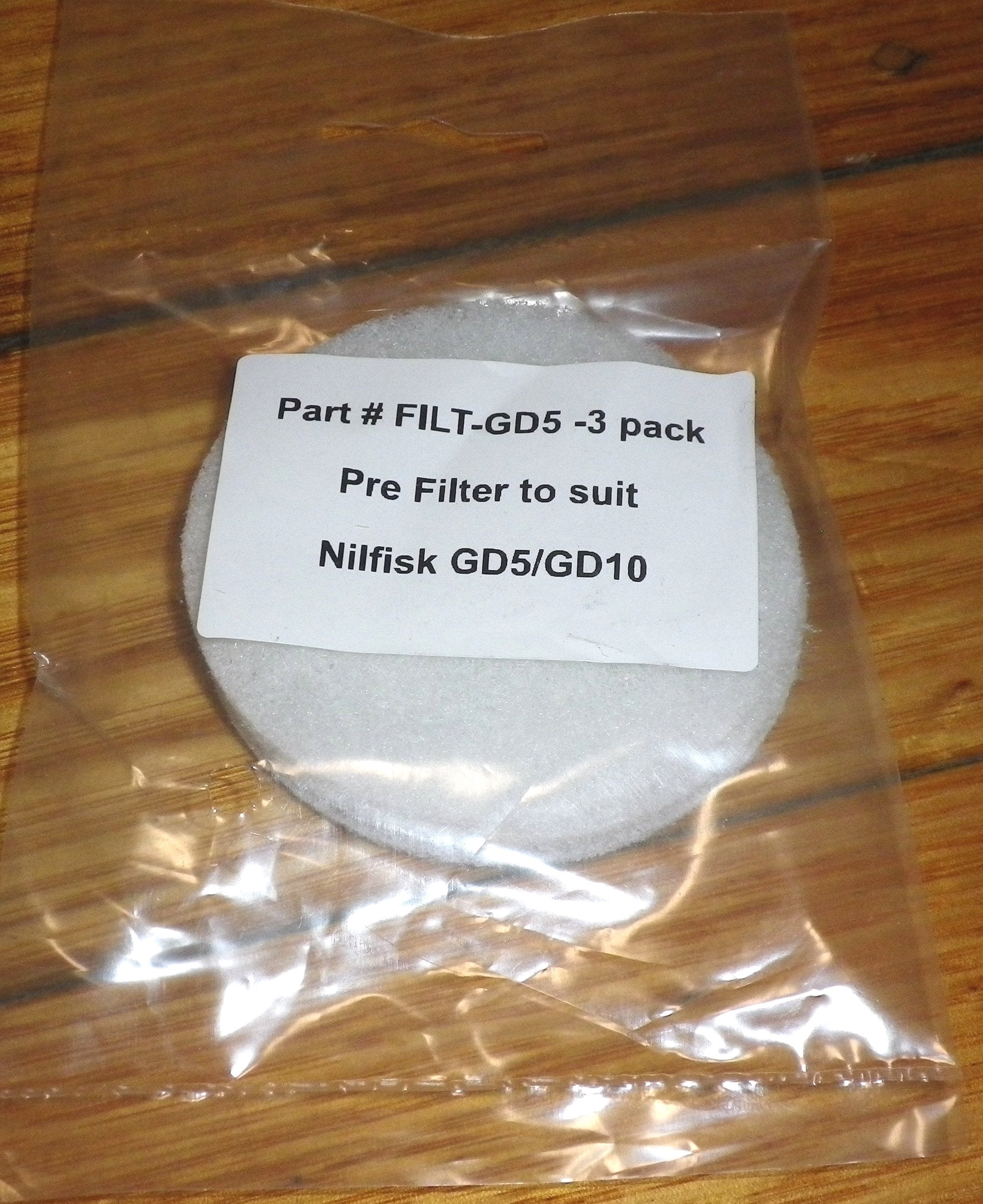 High - Quality Nilfisk GD5 and GD10 Pre - Motor Vacuum Cleaner Micro Filters, Pack of 3 - FILT - GD5