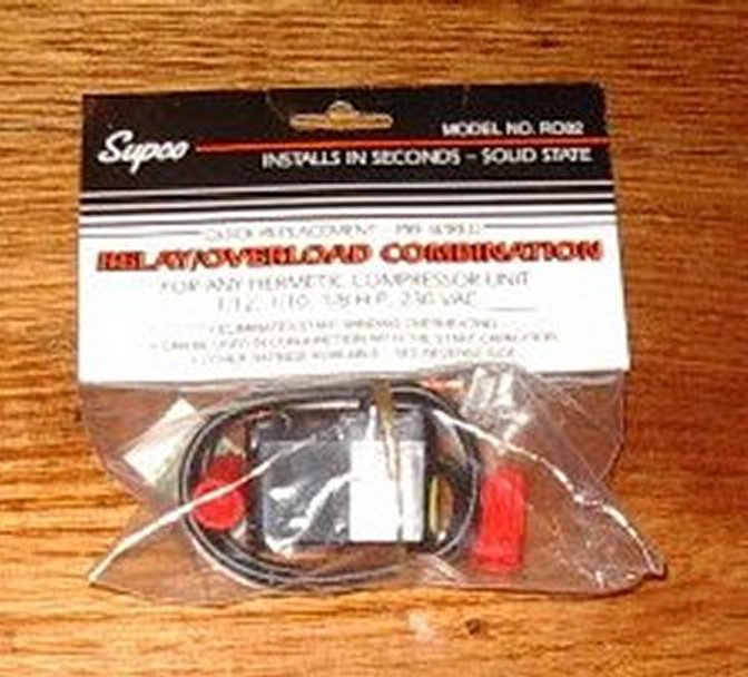 Supco All - Purpose Solid - State Motor Relay and Overload Unit for Fridge Compressors with Power Range from 1/12HP to 1/8HP - Part # RO82