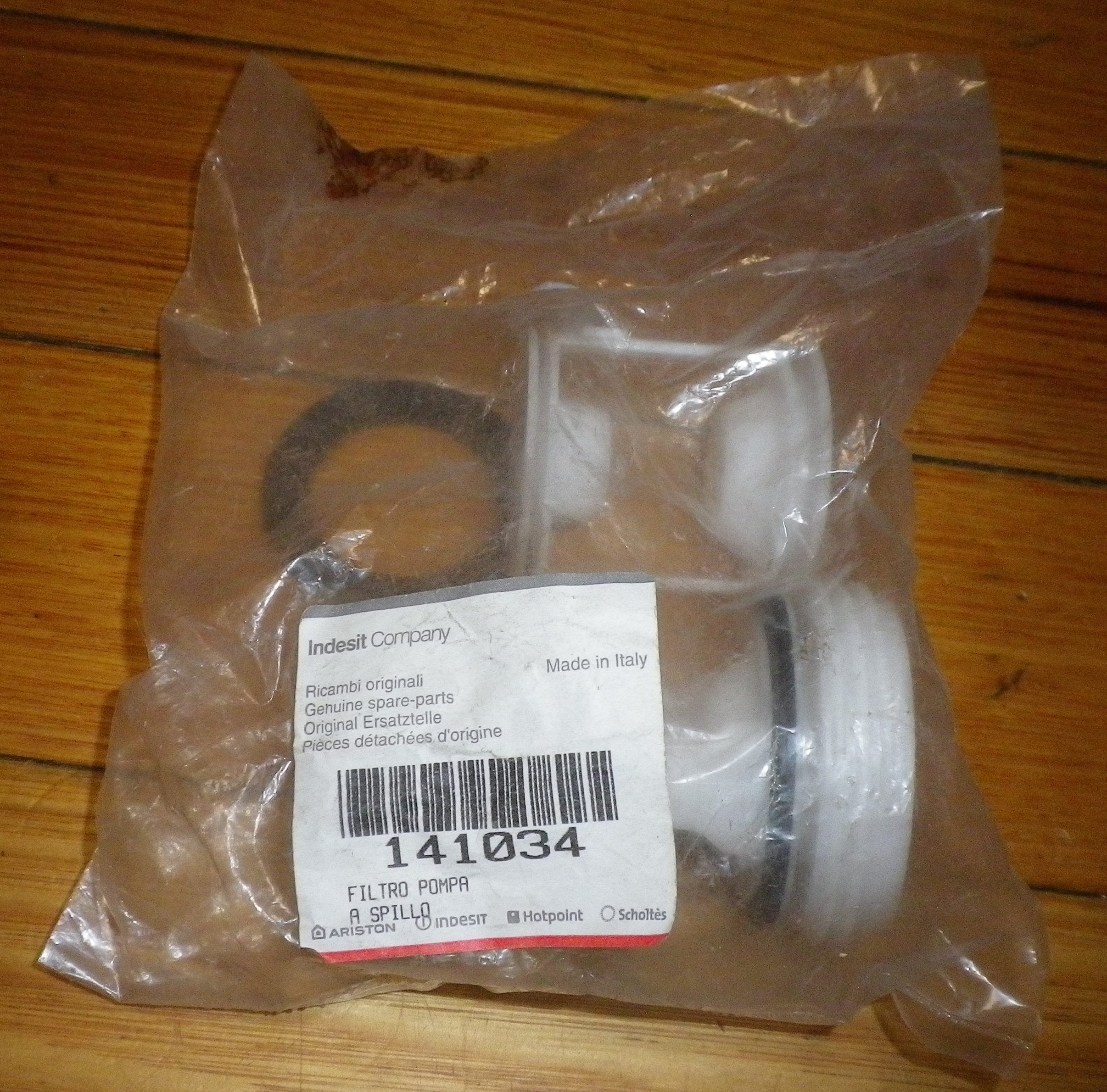 Ariston, Indesit Front Loader Genuine Pump Button Trap Filter Insert Kit - Part # 141034
