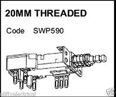 Preh TV Push - On/Off Switch with Metal Bracket - Part SWP590