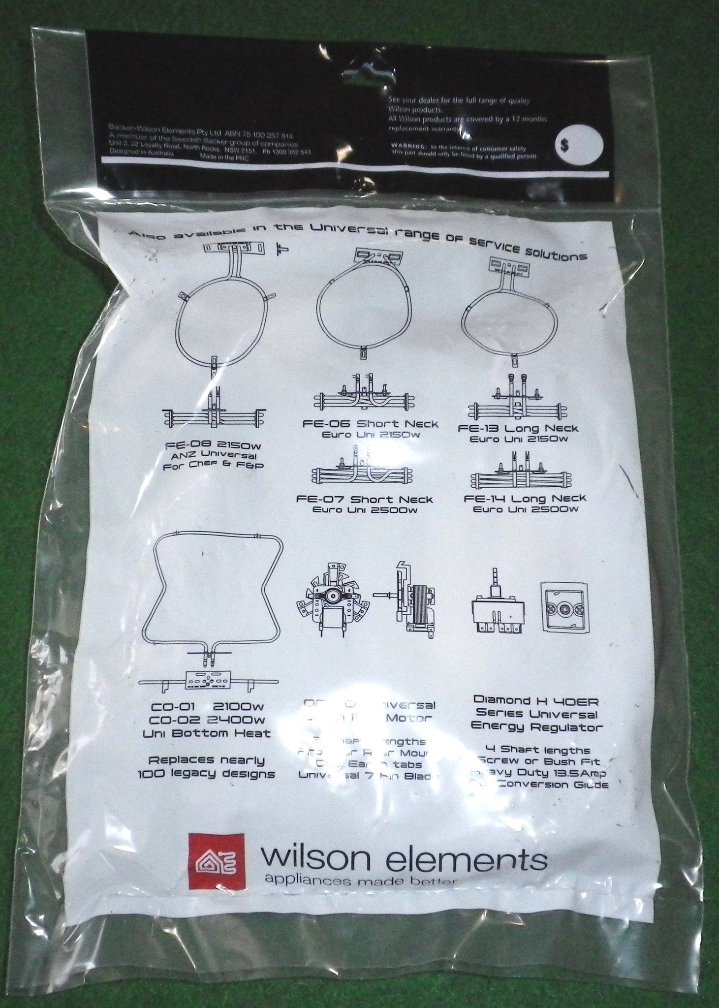 Universal Chef and Fisher & Paykel High - Performance Long Neck Fan Forced Oven Heating Element - Replacement Part # FE - 08