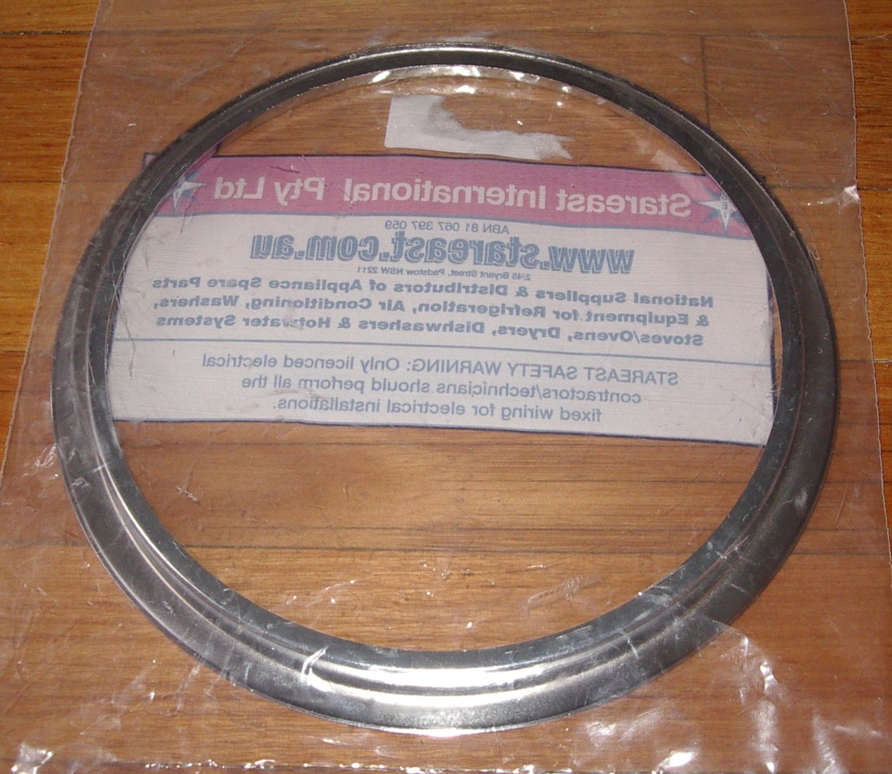 Universal 8-Inch Stove Chrome Decorative Trim Ring without Cutout - Part Number SE40A