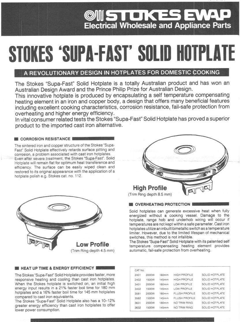 Chef 8 - inch High - performance Solid Wire - in Super - fast Hotplate for Stoves - Part Number 3631