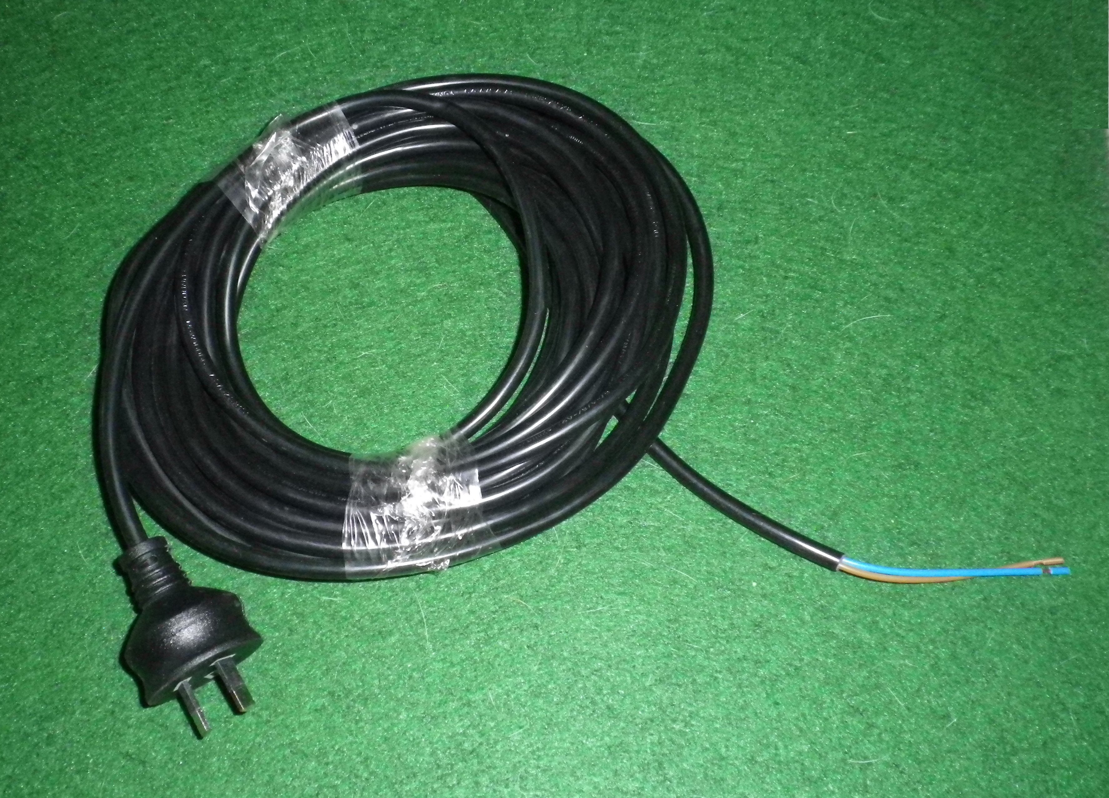 10 - metre Universal 2 - Wire Round Mains Power Cord & Plug for Vacuum Cleaners - Part # CR10 - 2