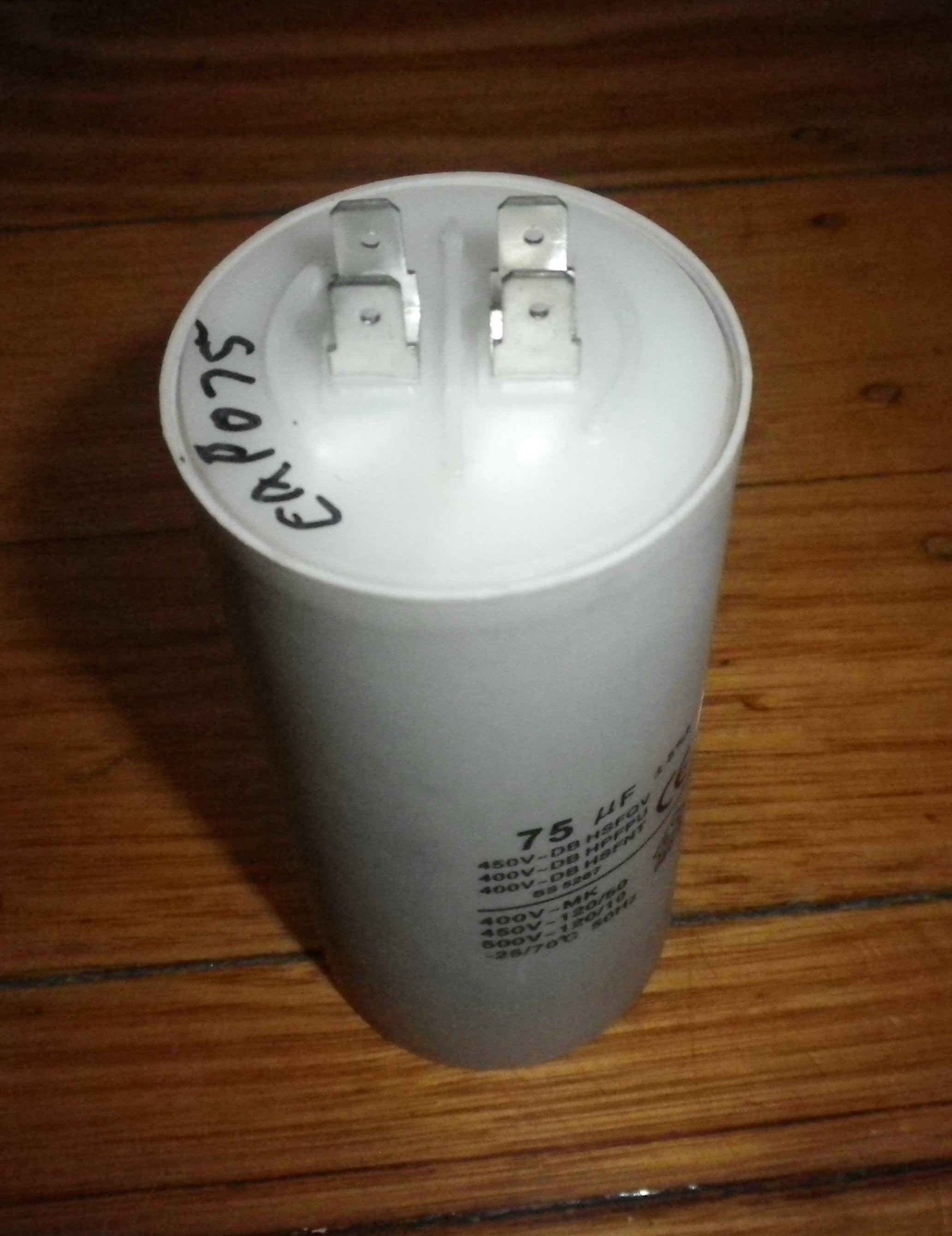 High - Quality 75 Microfarad 440 - Volt Electric Motor Start and Run Capacitor - Part Number CAP075