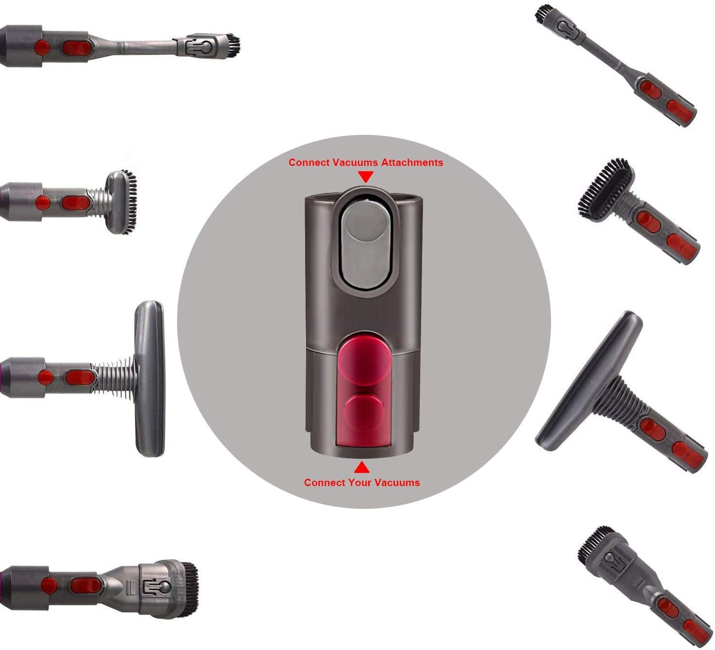 Universal Compatible Tool Kit for Dyson V6, V7, V8, V9, V10 Cordless and DC33 - DC74 Corded Vacuum Cleaners - Part # DYSV6 - DCKIT - 5PCS