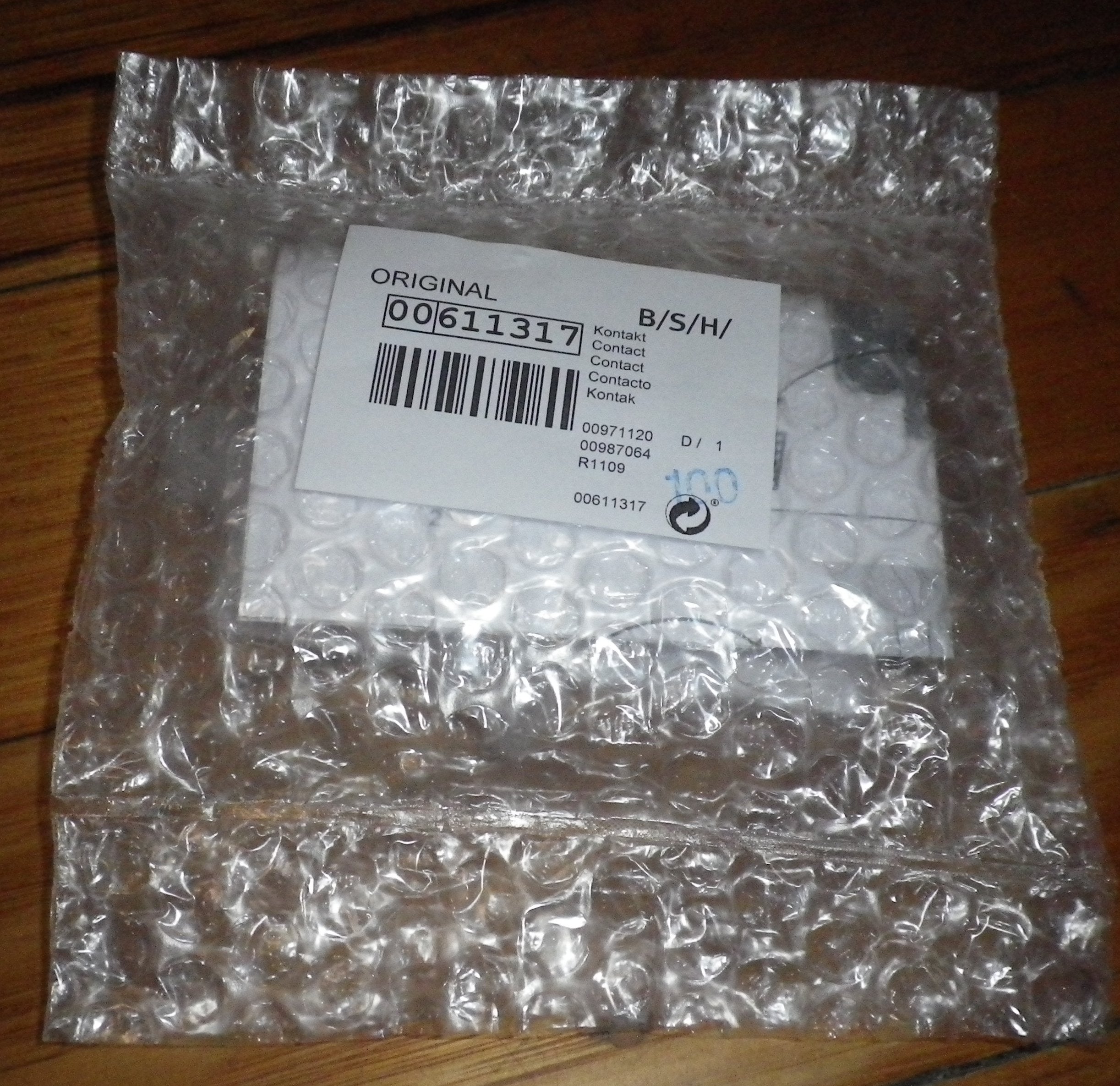 Bosch Dishwasher Water Flow Sensor Reed Switch Contact Assembly - Part Number 611317 for SCE63M, SMI50E Series