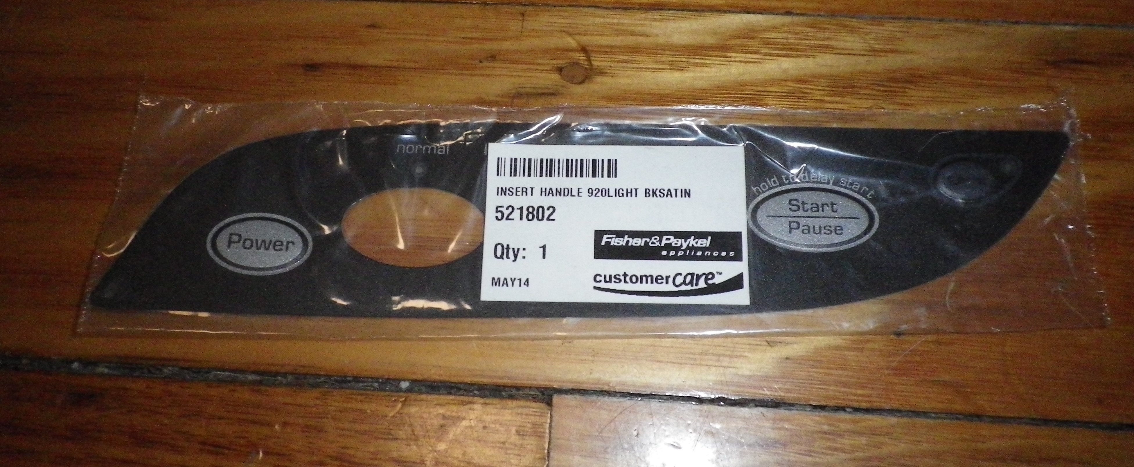 Fisher & Paykel Nautilus DW920 Satin Black Front Control Panel Decal - Part FP521802